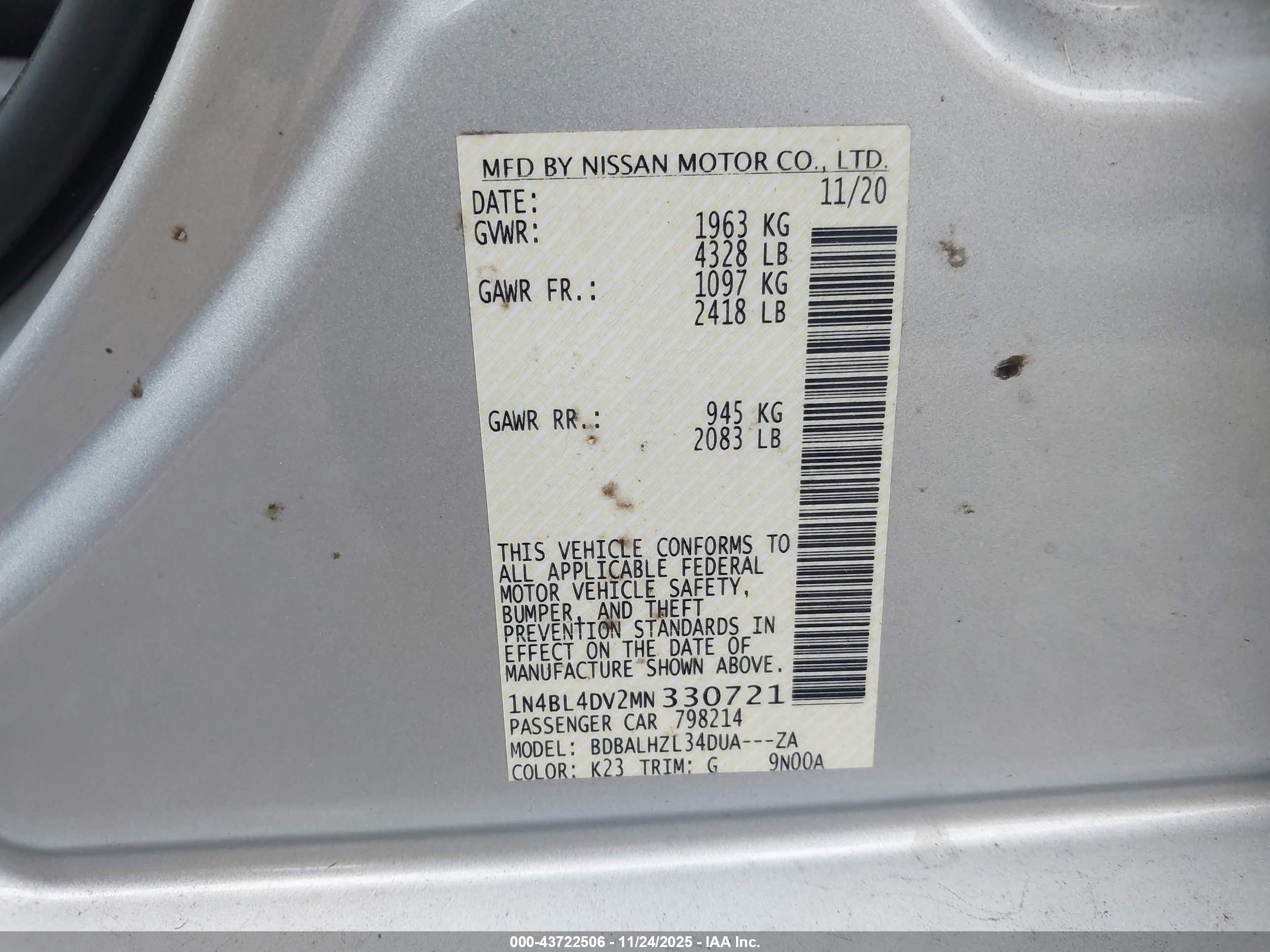 NISSAN ALTIMA image 9