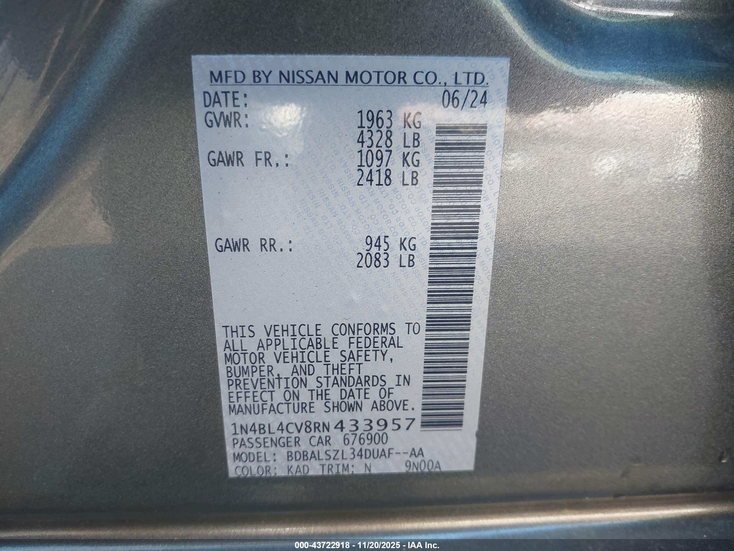 NISSAN ALTIMA image 9