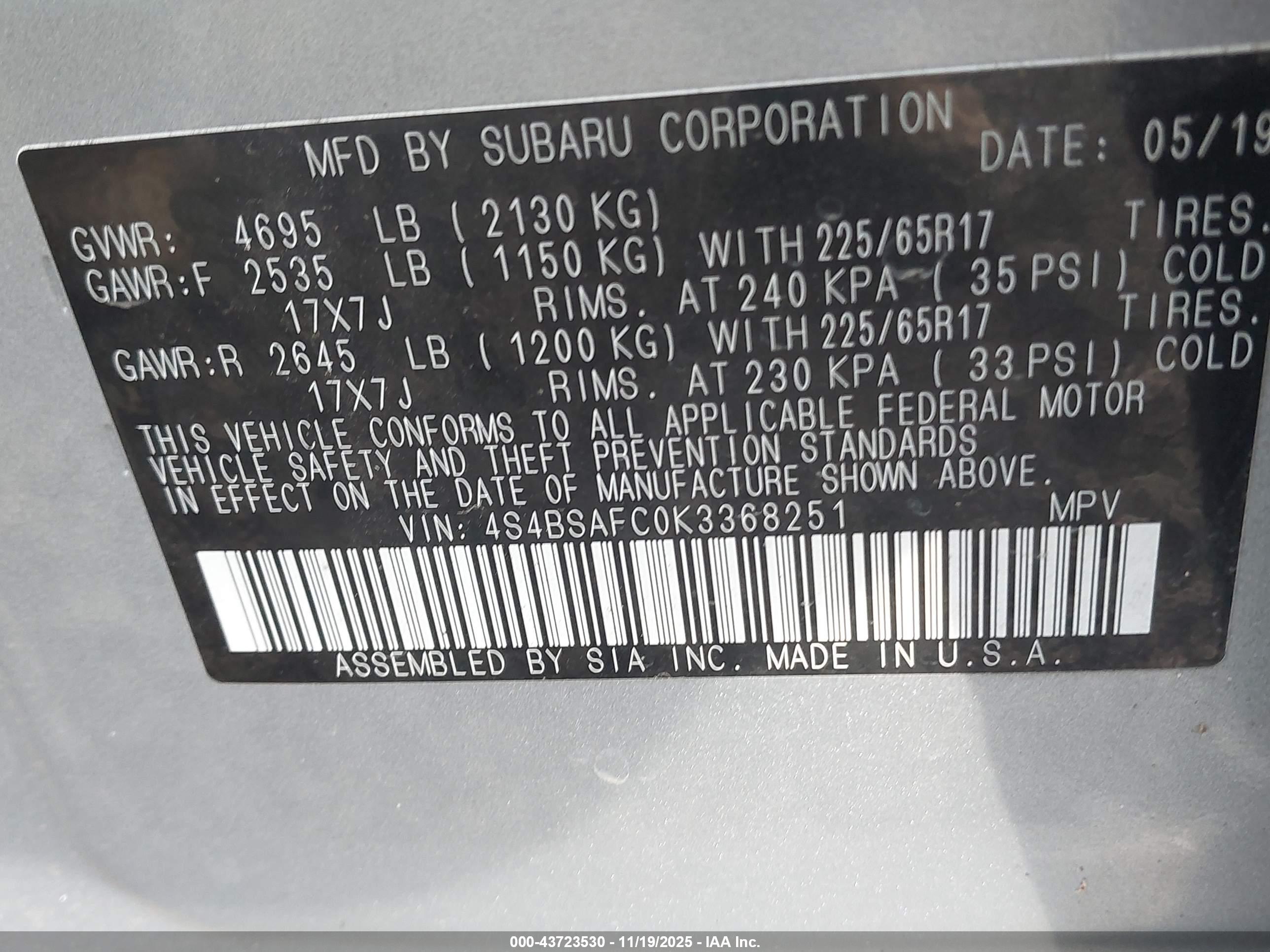 SUBARU OUTBACK image 9