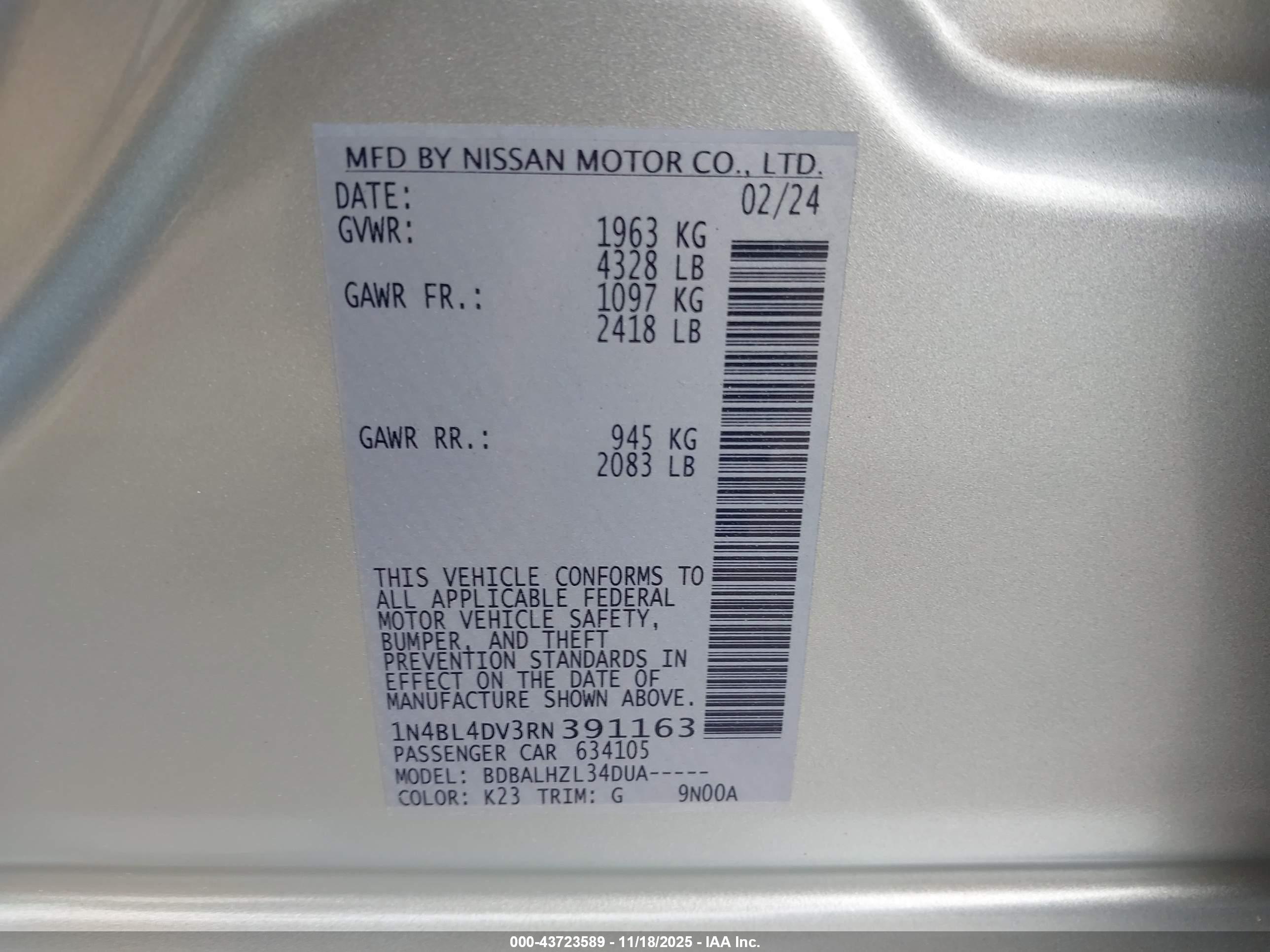 NISSAN ALTIMA image 9