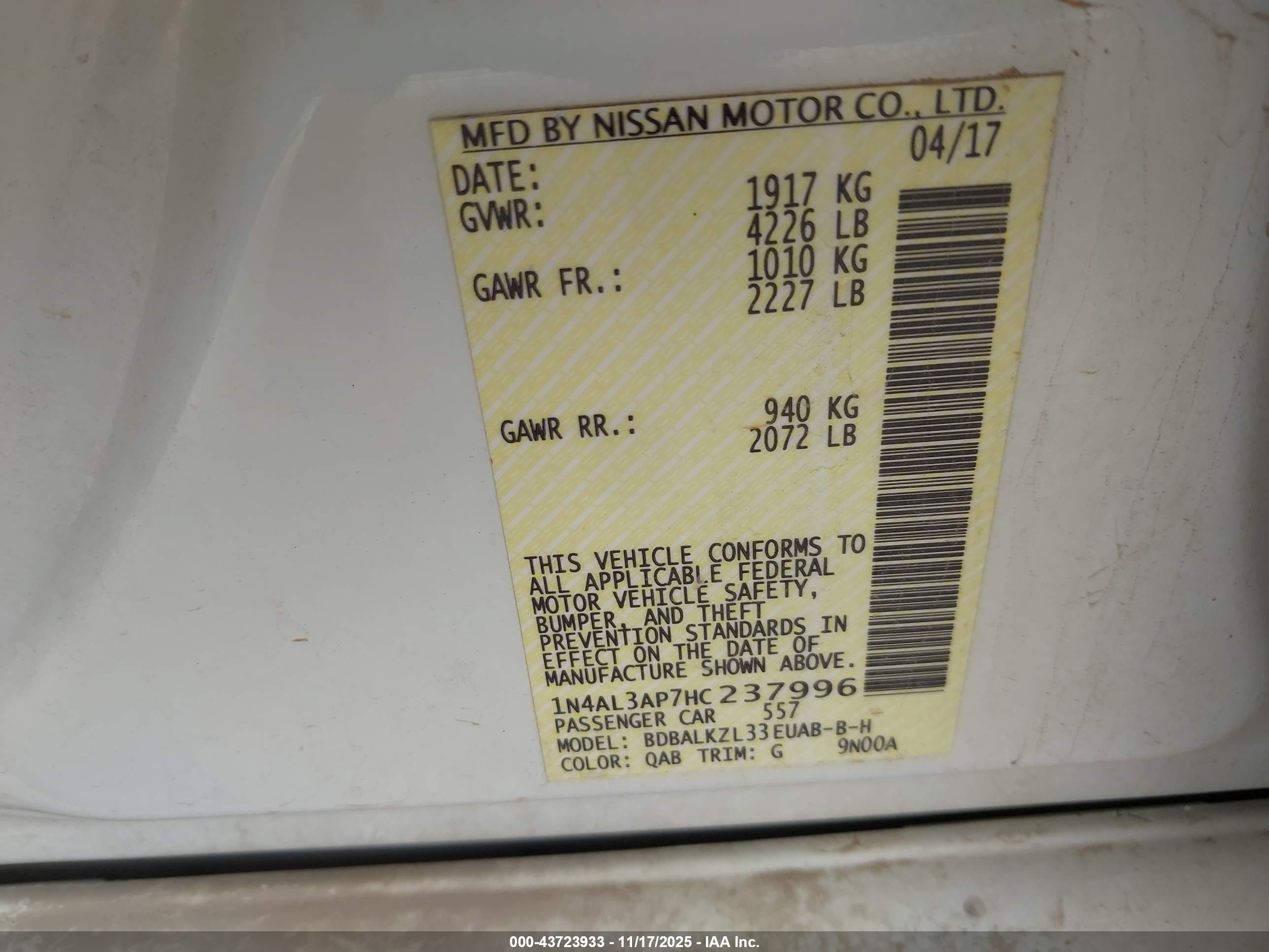 NISSAN ALTIMA image 9