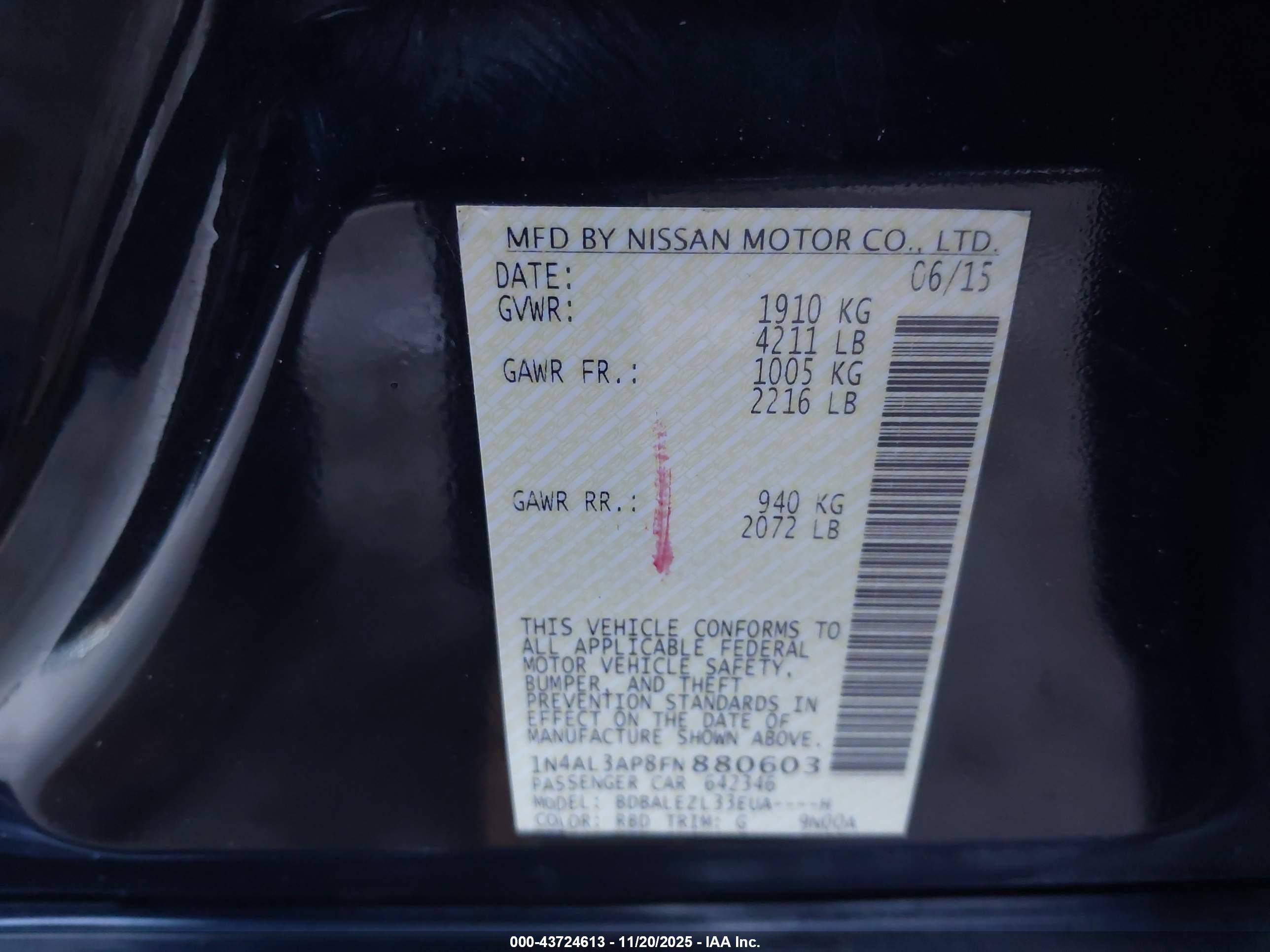 NISSAN ALTIMA image 9