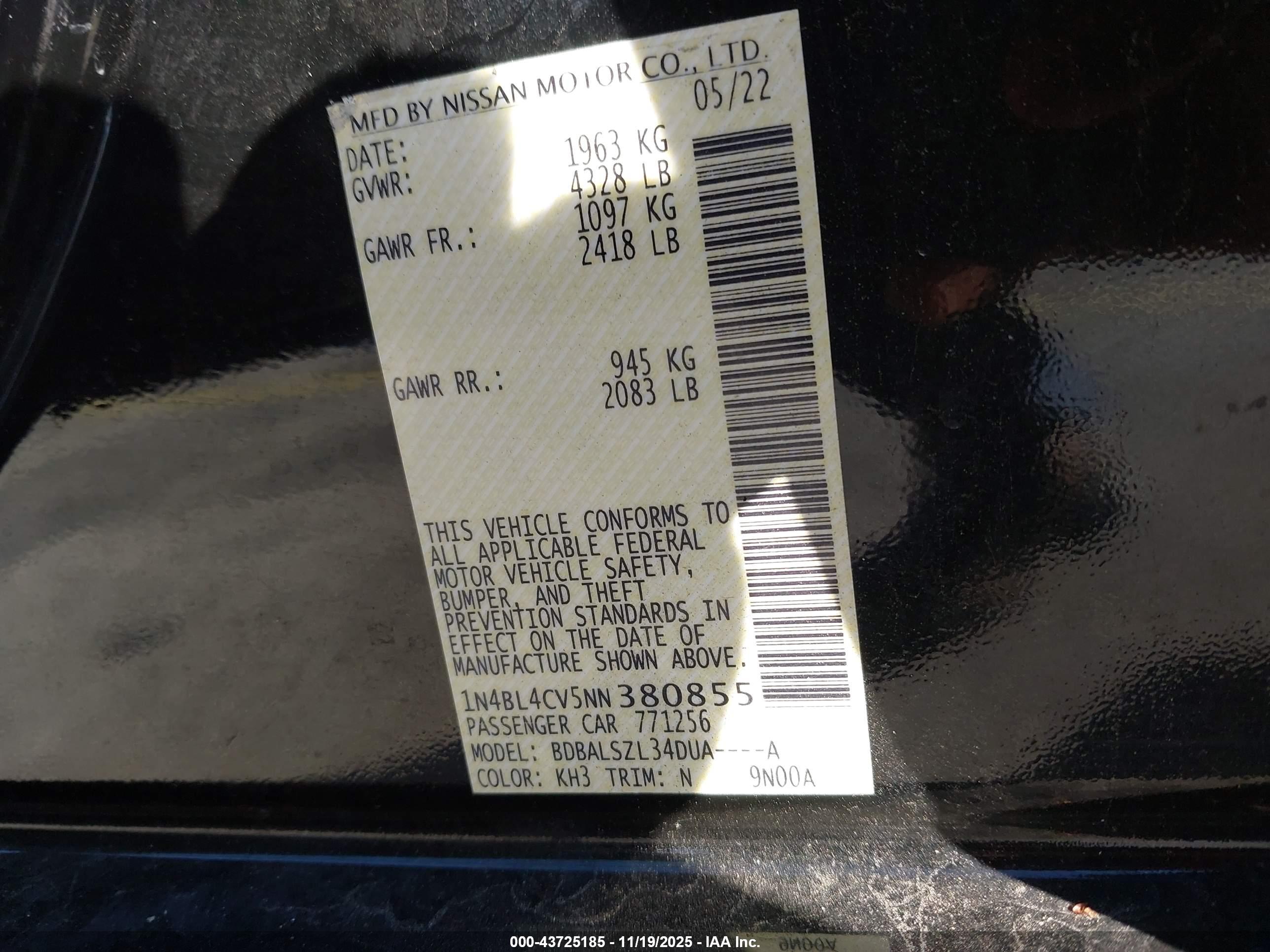 NISSAN ALTIMA image 9