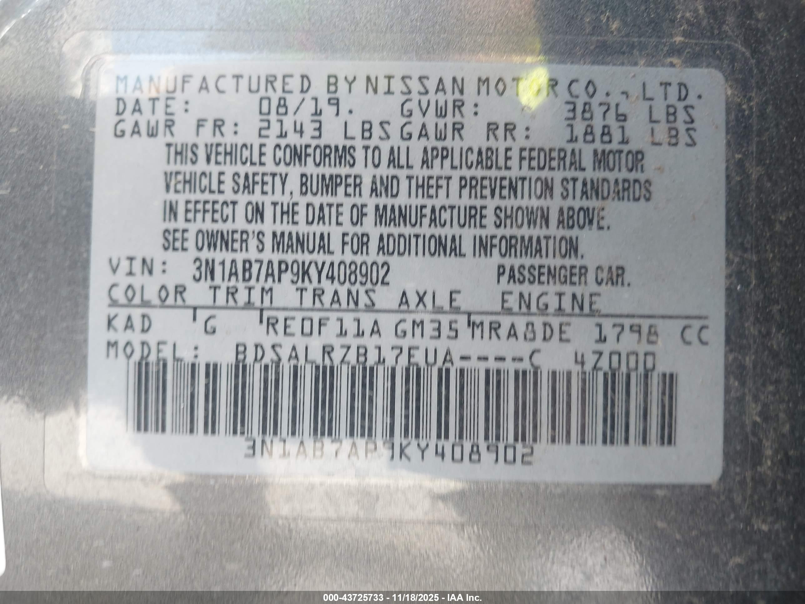 NISSAN SENTRA image 9