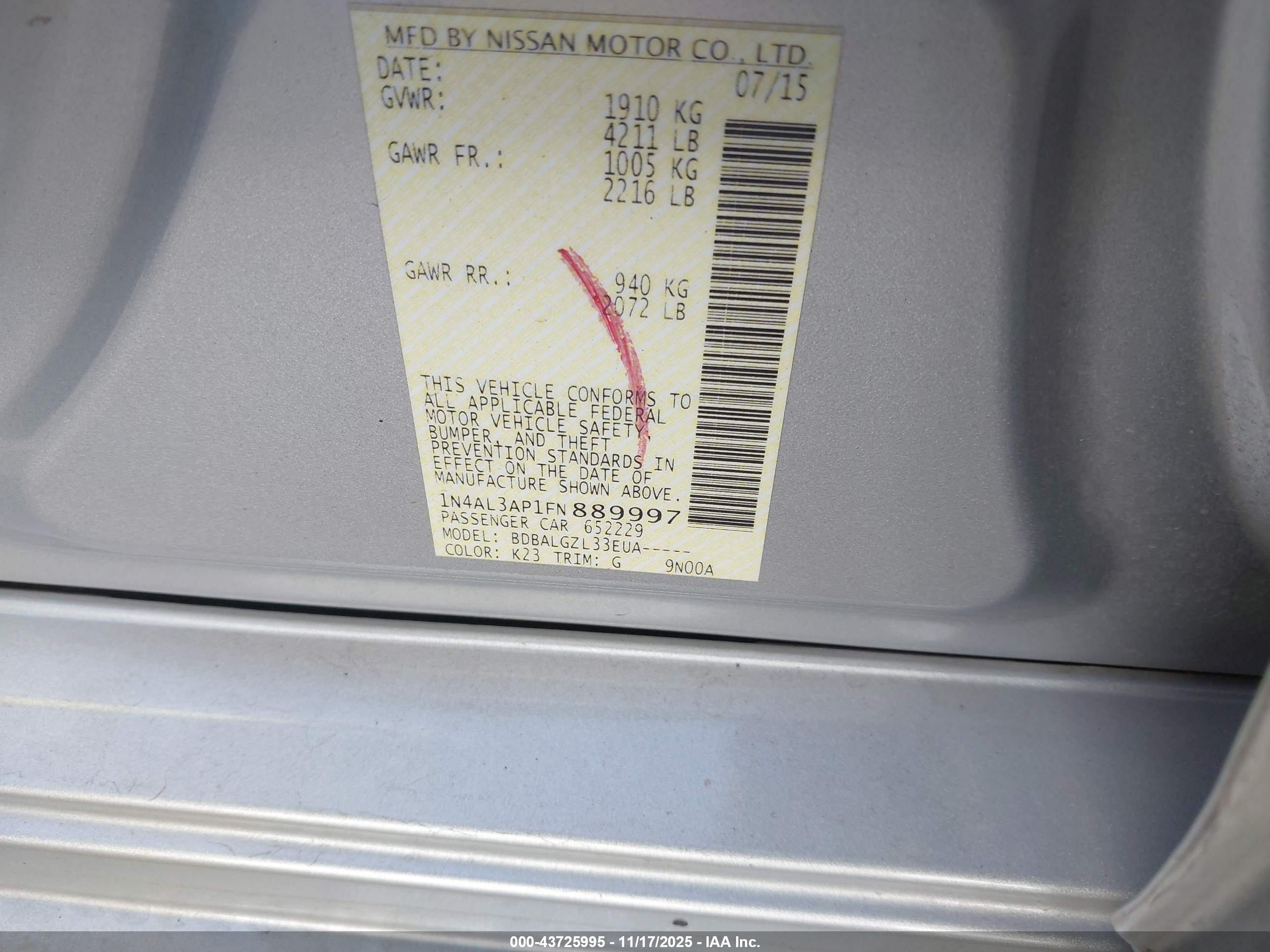 NISSAN ALTIMA image 9