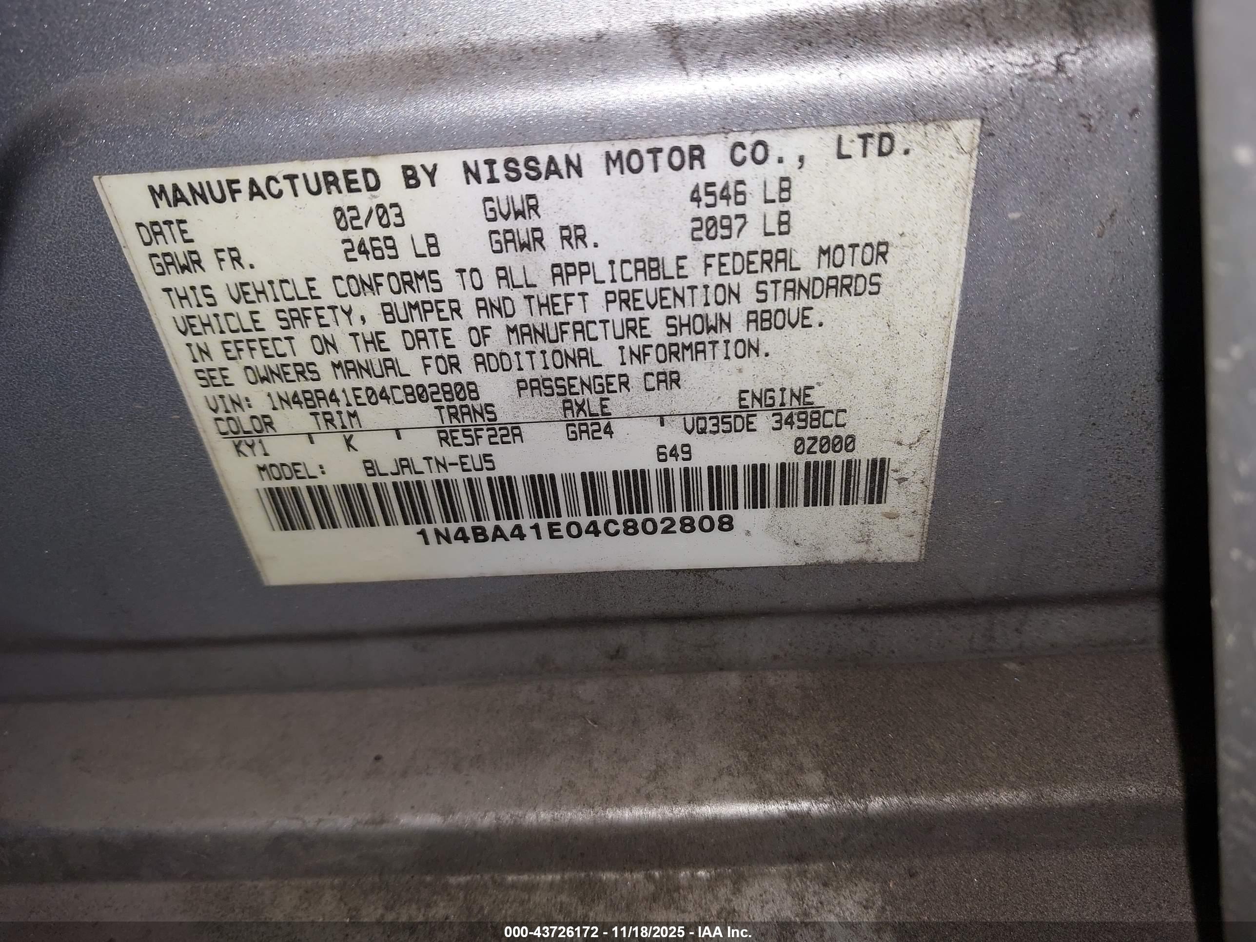 NISSAN MAXIMA image 9