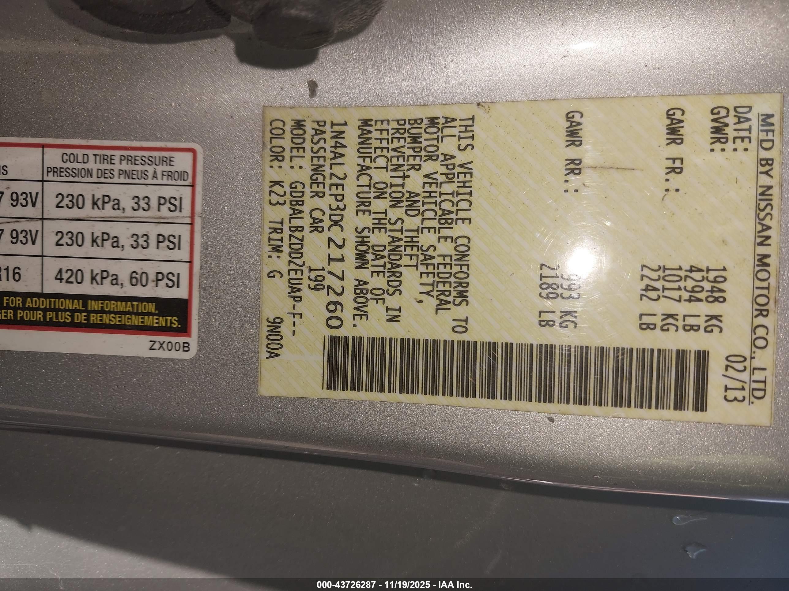 NISSAN ALTIMA image 9