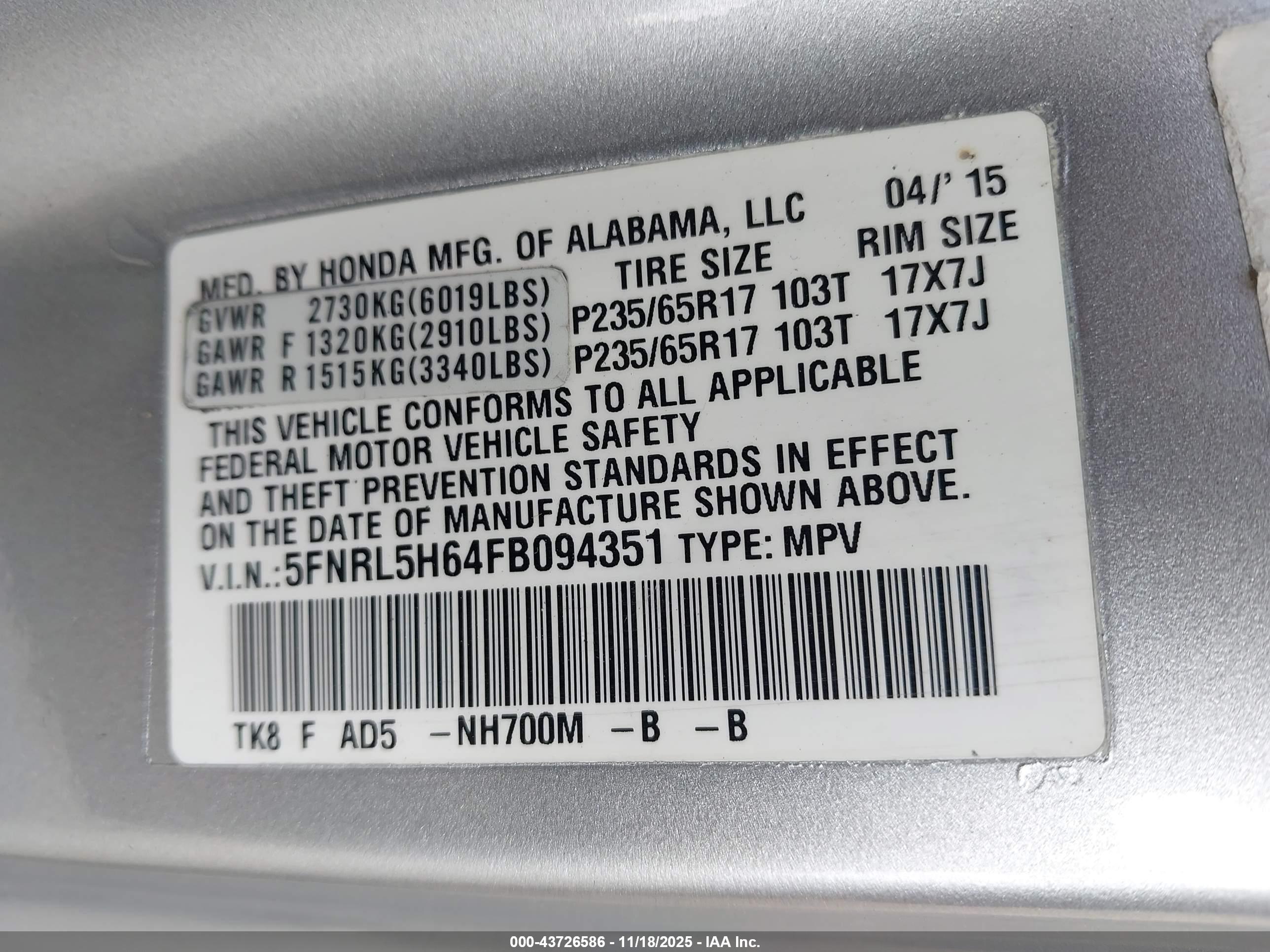 HONDA ODYSSEY image 9