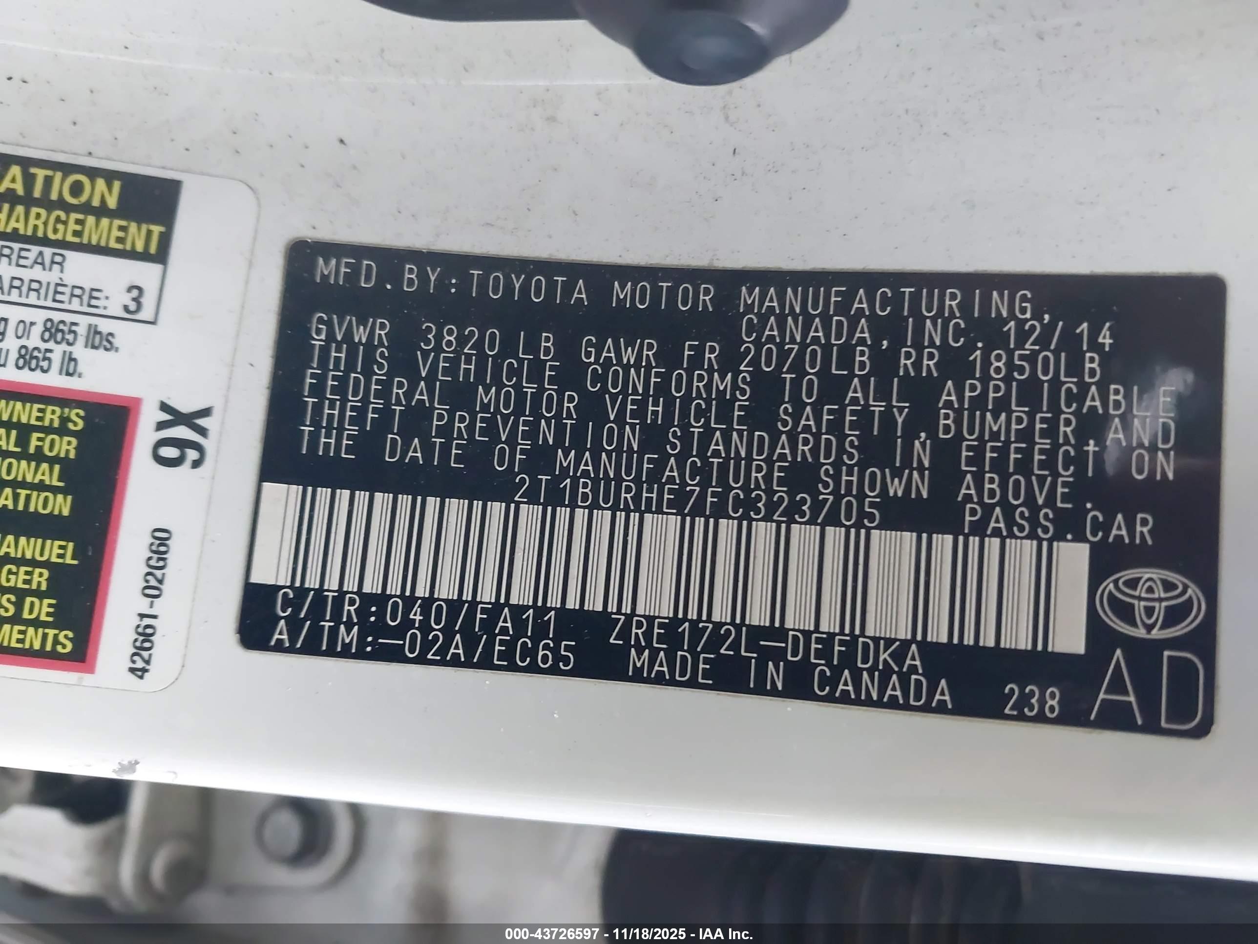 TOYOTA COROLLA image 9