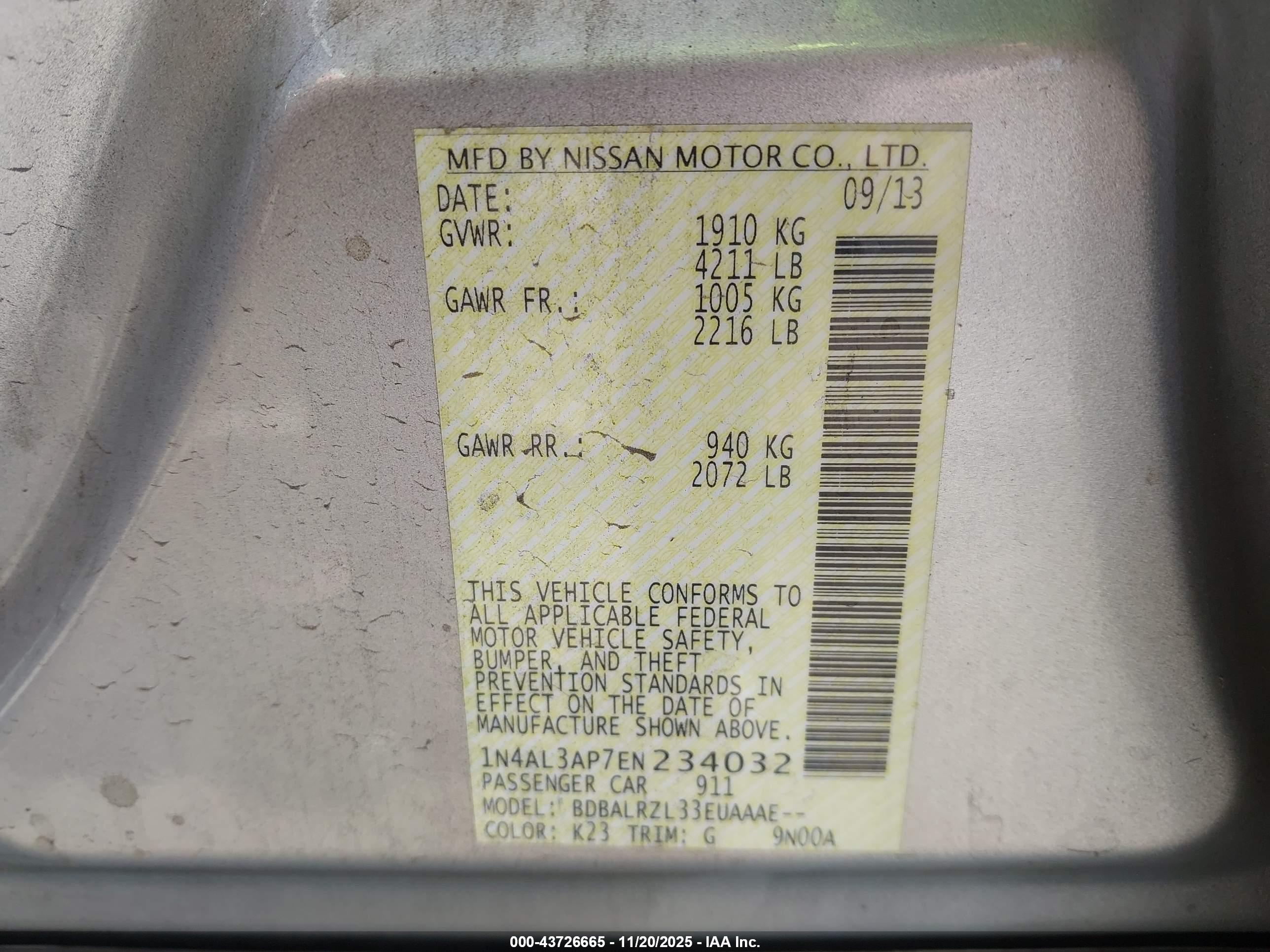 NISSAN ALTIMA image 9