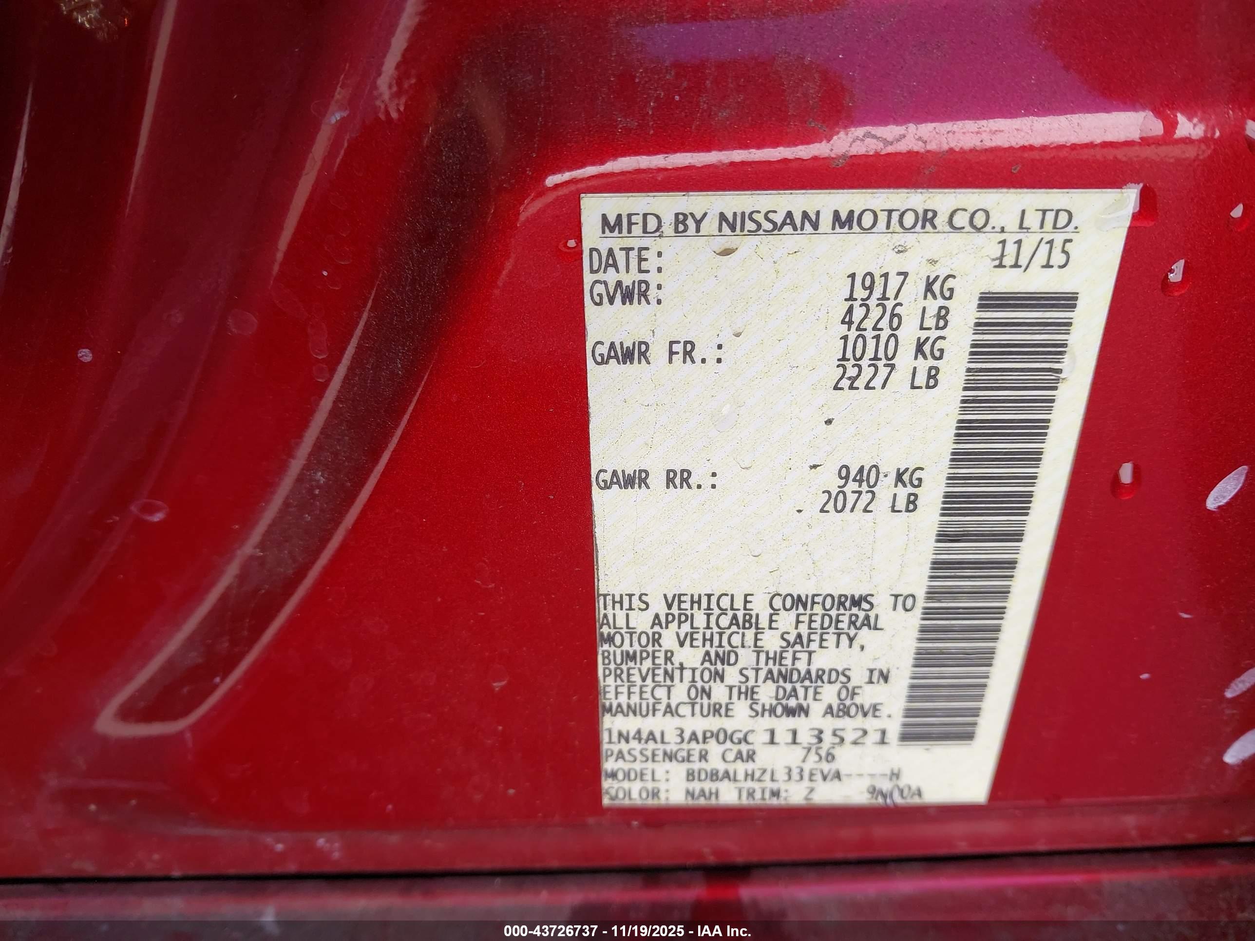 NISSAN ALTIMA image 9
