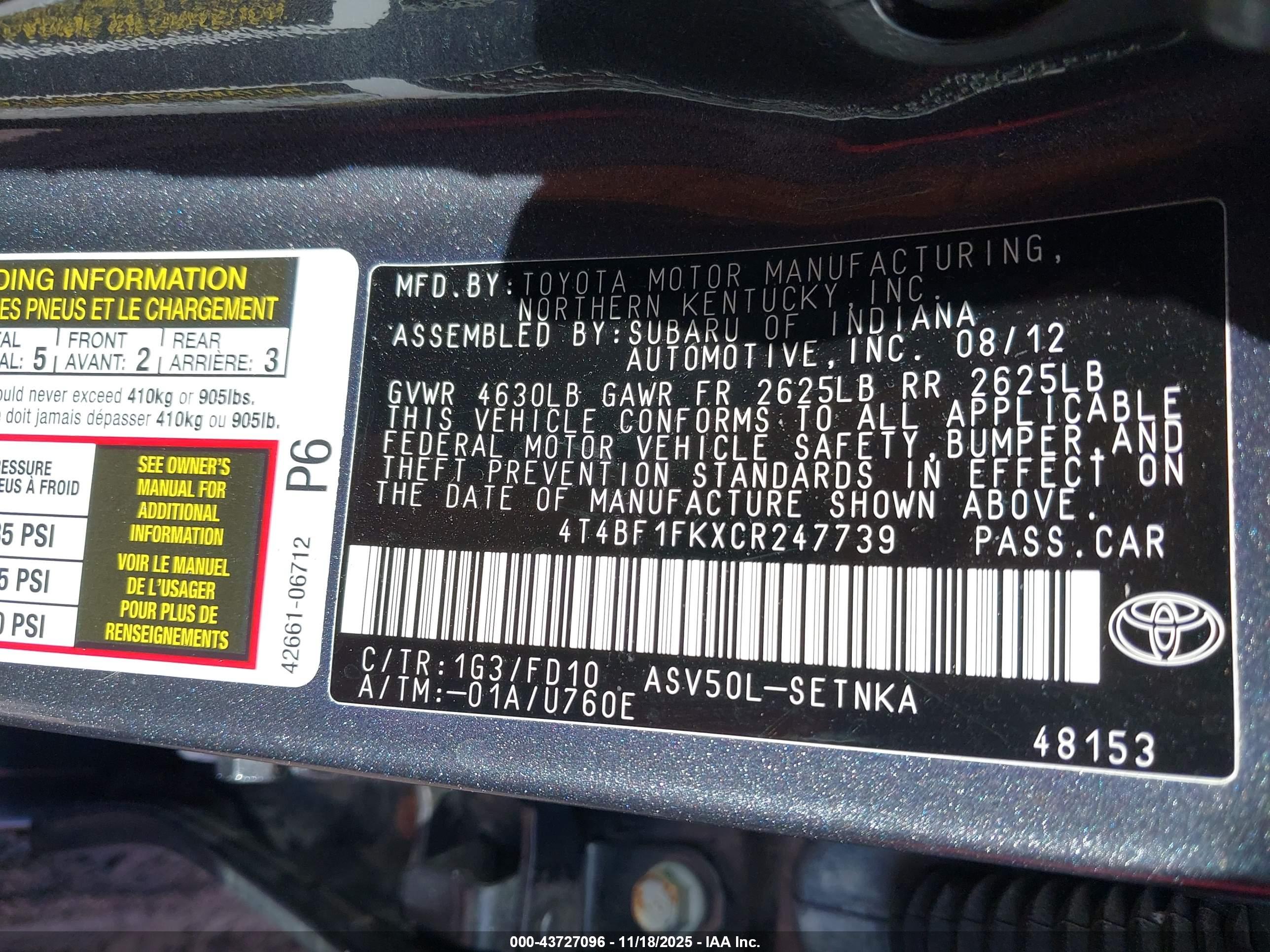 TOYOTA CAMRY image 9