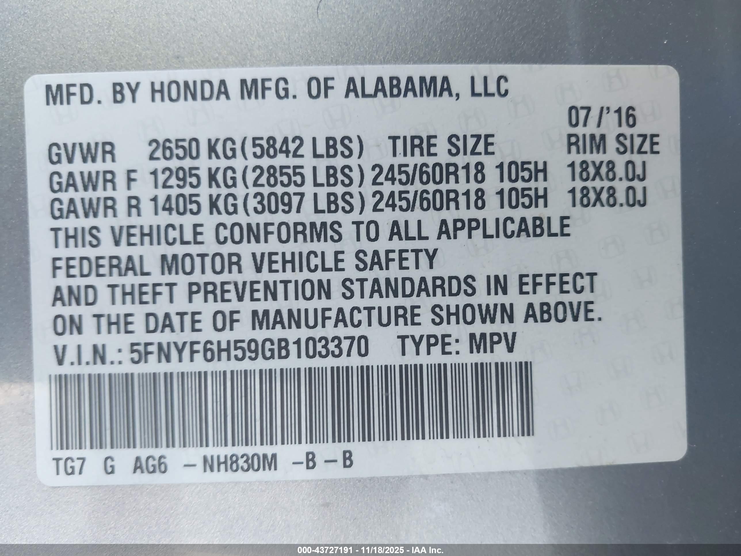 HONDA PILOT image 9