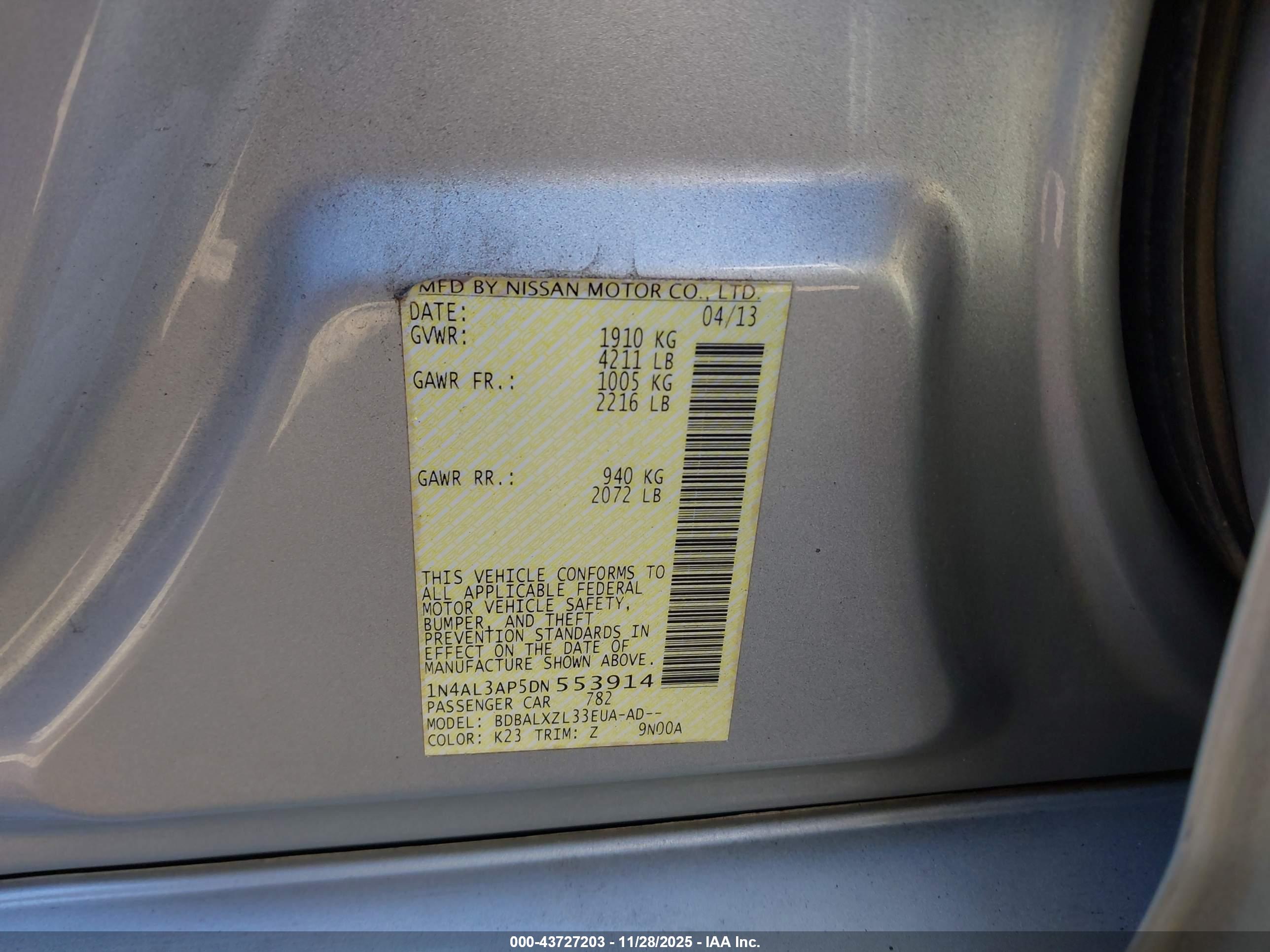 NISSAN ALTIMA image 9
