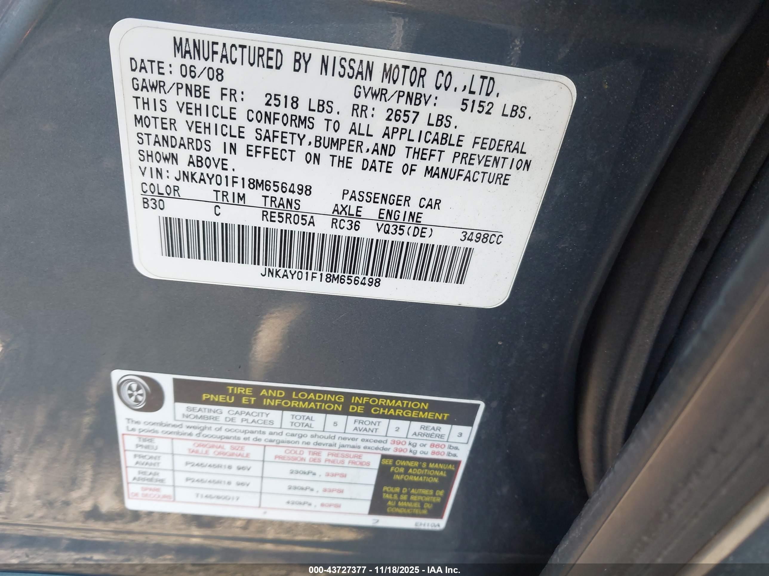 INFINITI M35X image 9