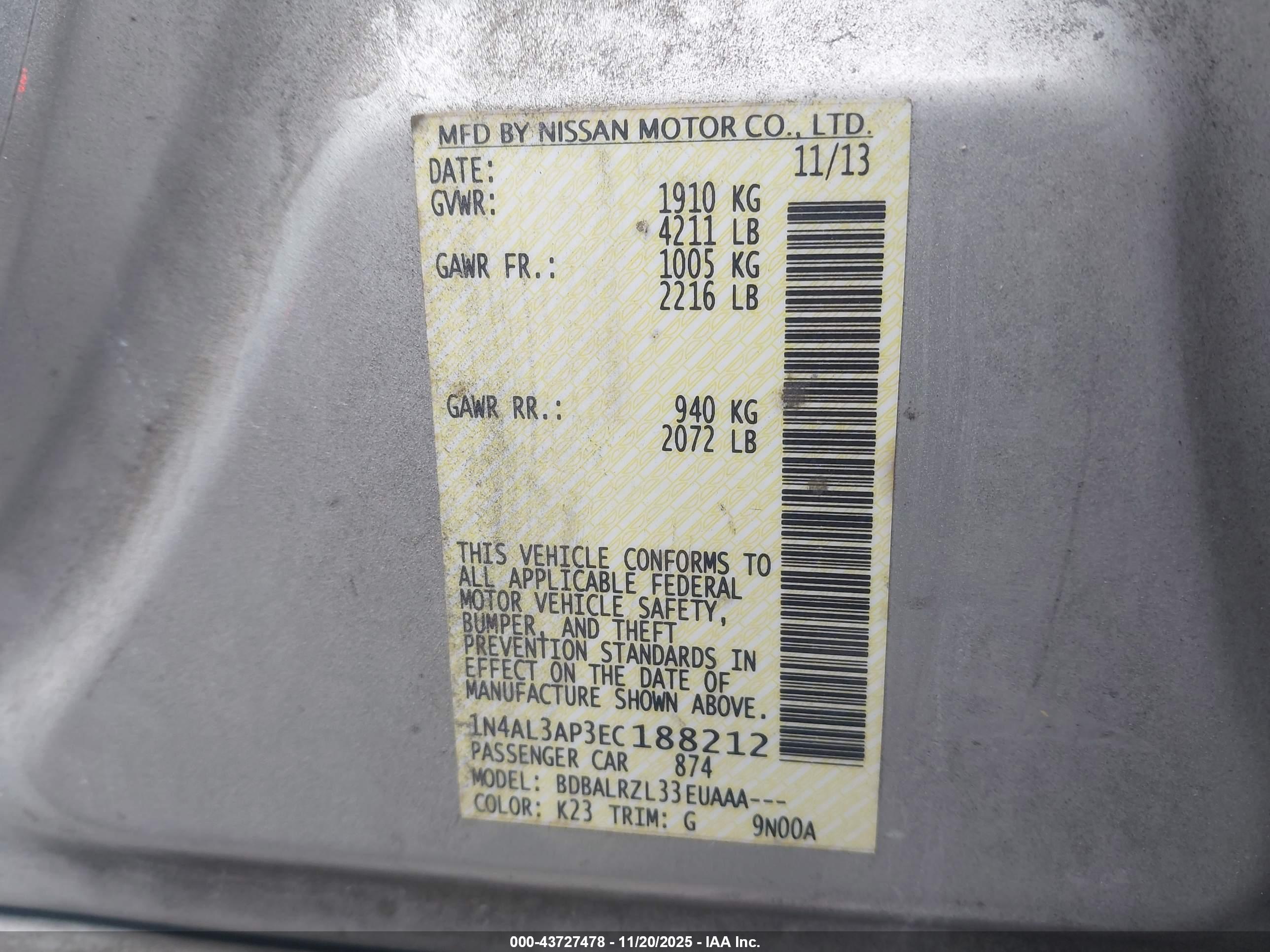 NISSAN ALTIMA image 9