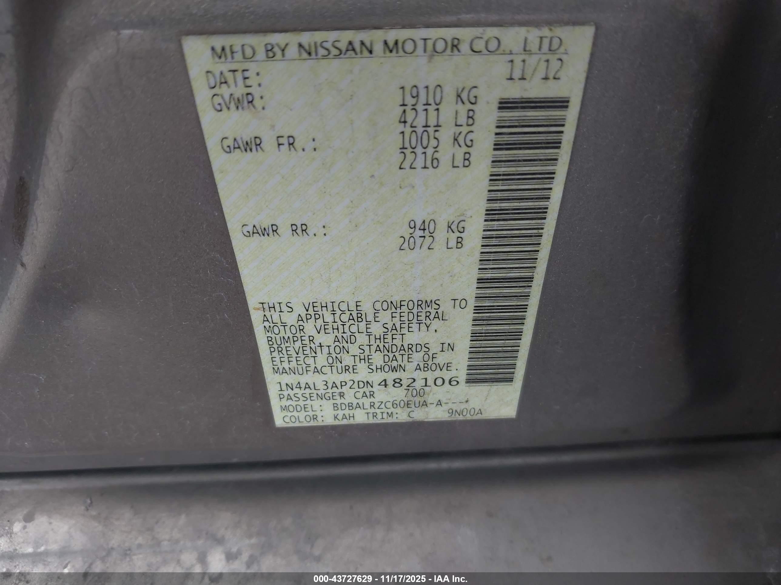NISSAN ALTIMA image 9
