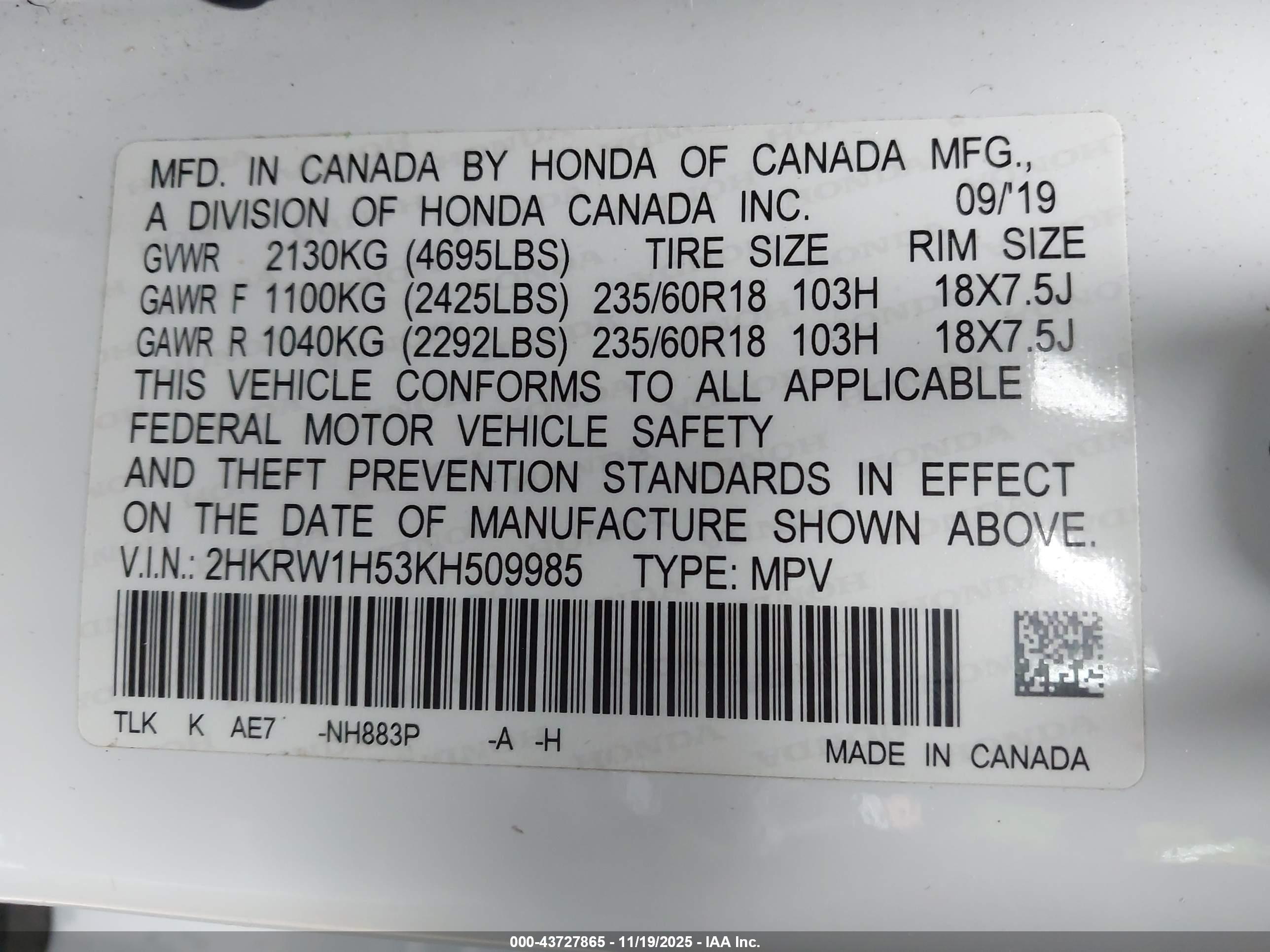 HONDA CR-V image 9