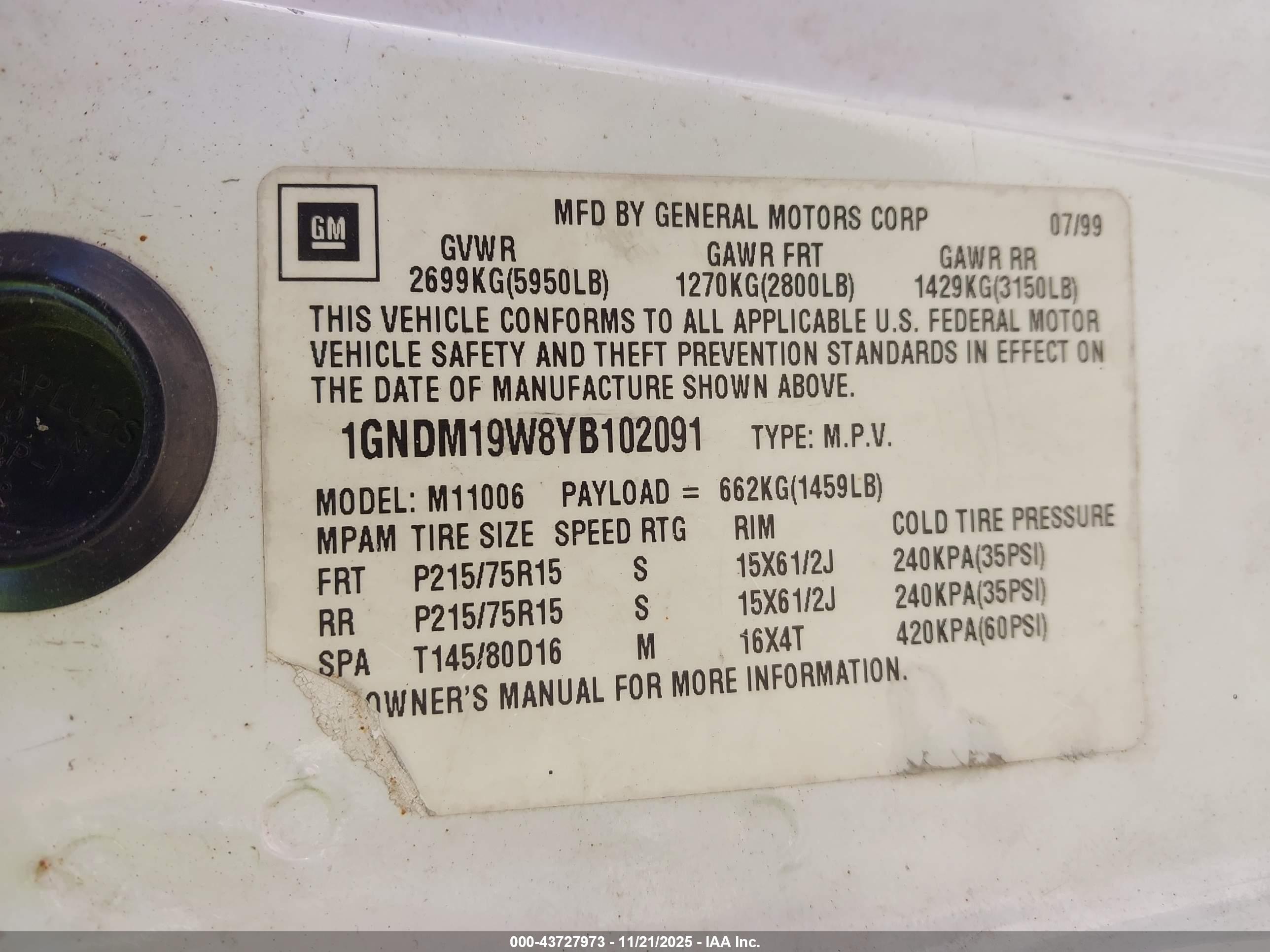 CHEVROLET ASTRO image 9