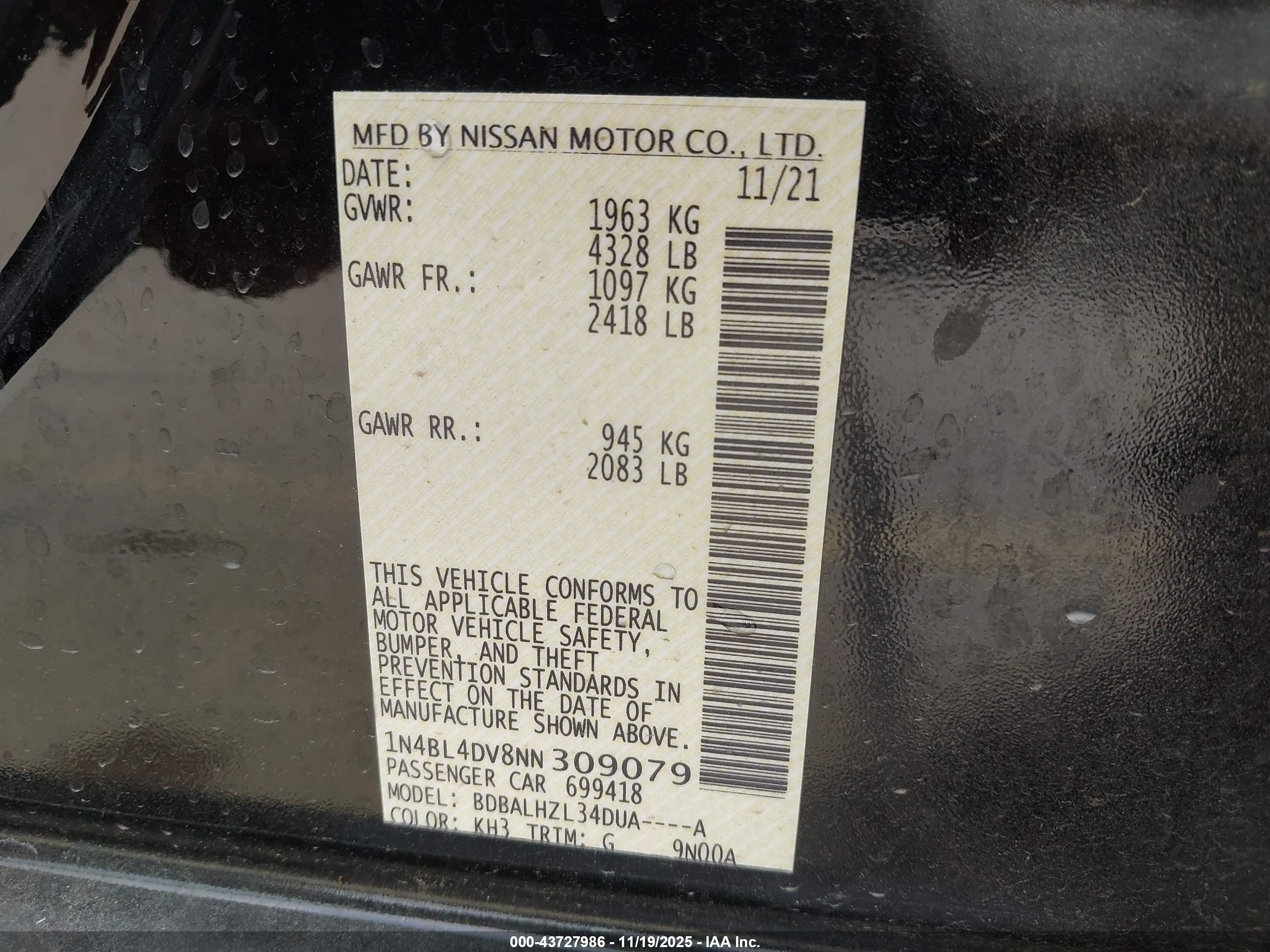 NISSAN ALTIMA image 9