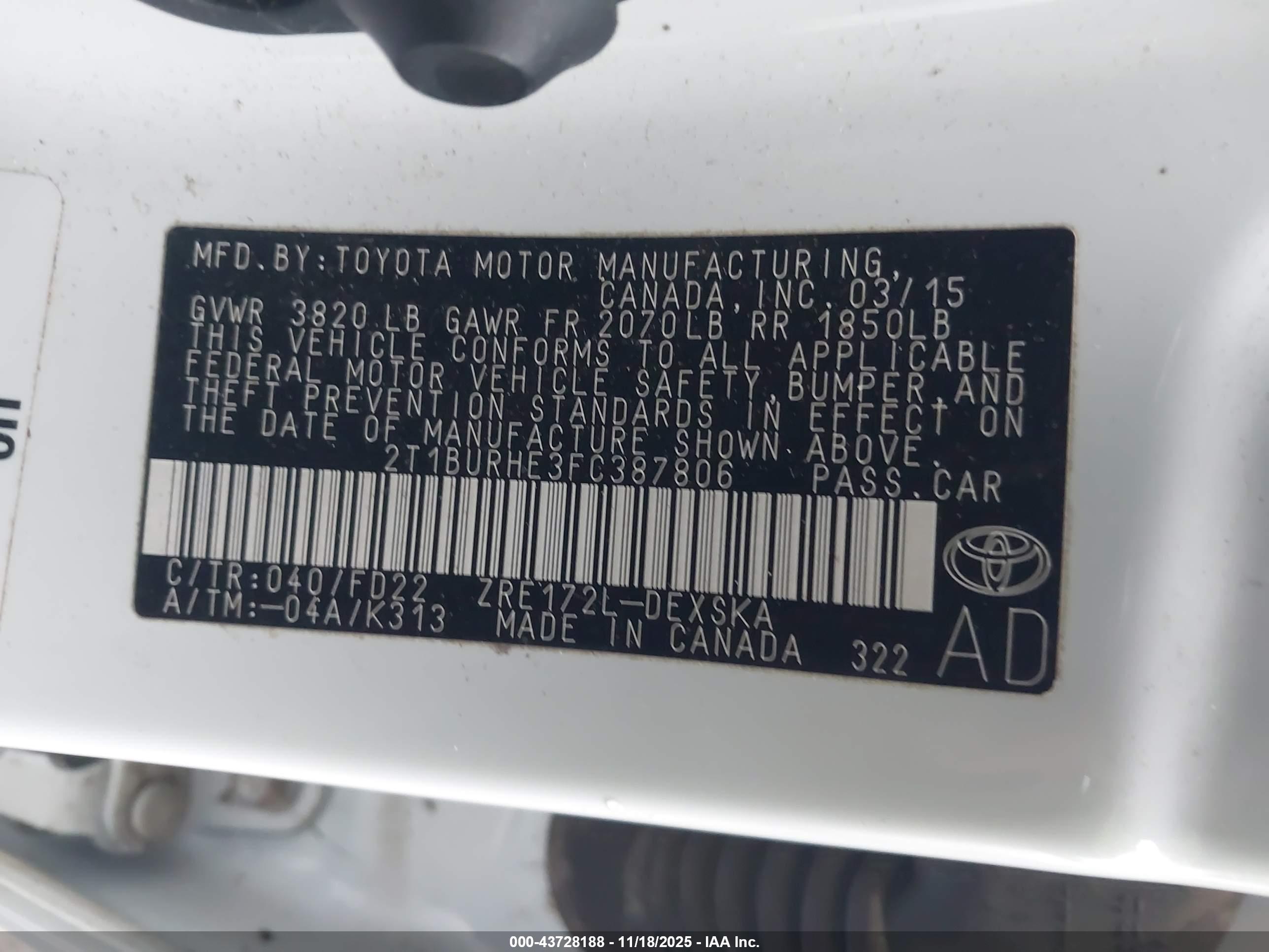 TOYOTA COROLLA image 9