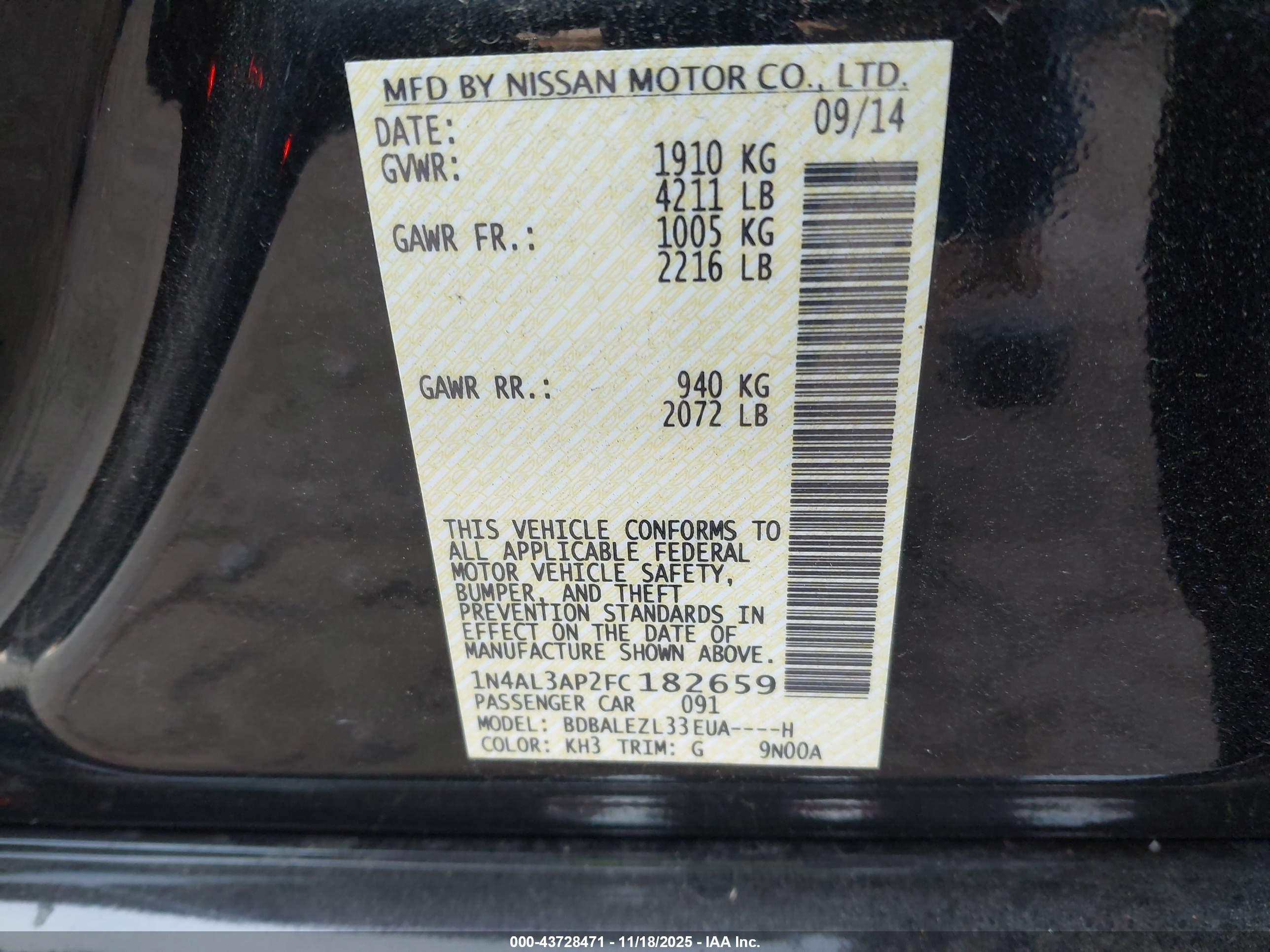 NISSAN ALTIMA image 9