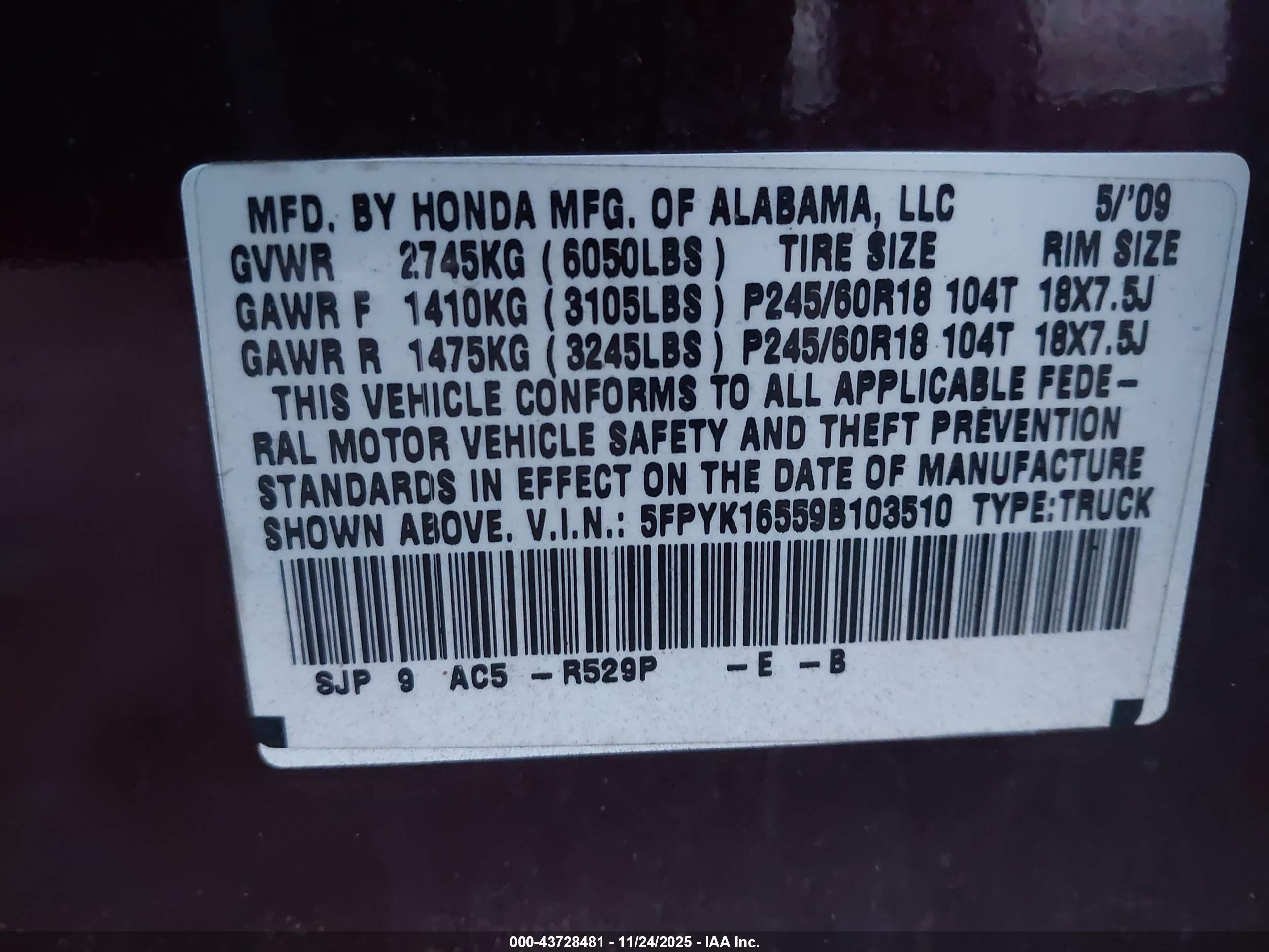 HONDA RIDGELINE image 9