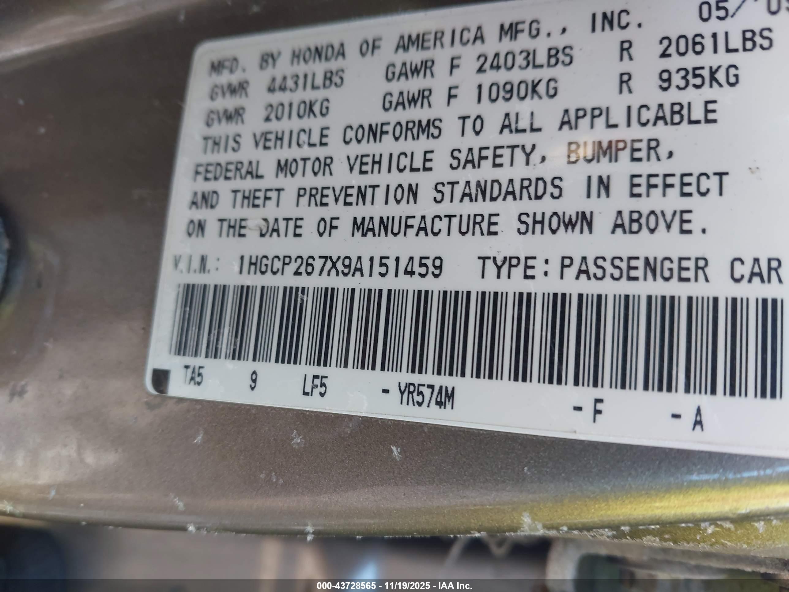 HONDA ACCORD image 9