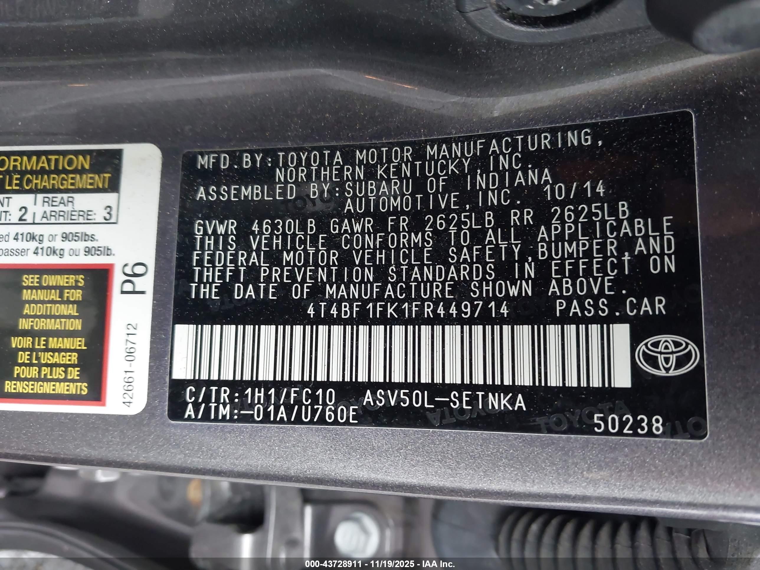 TOYOTA CAMRY image 9