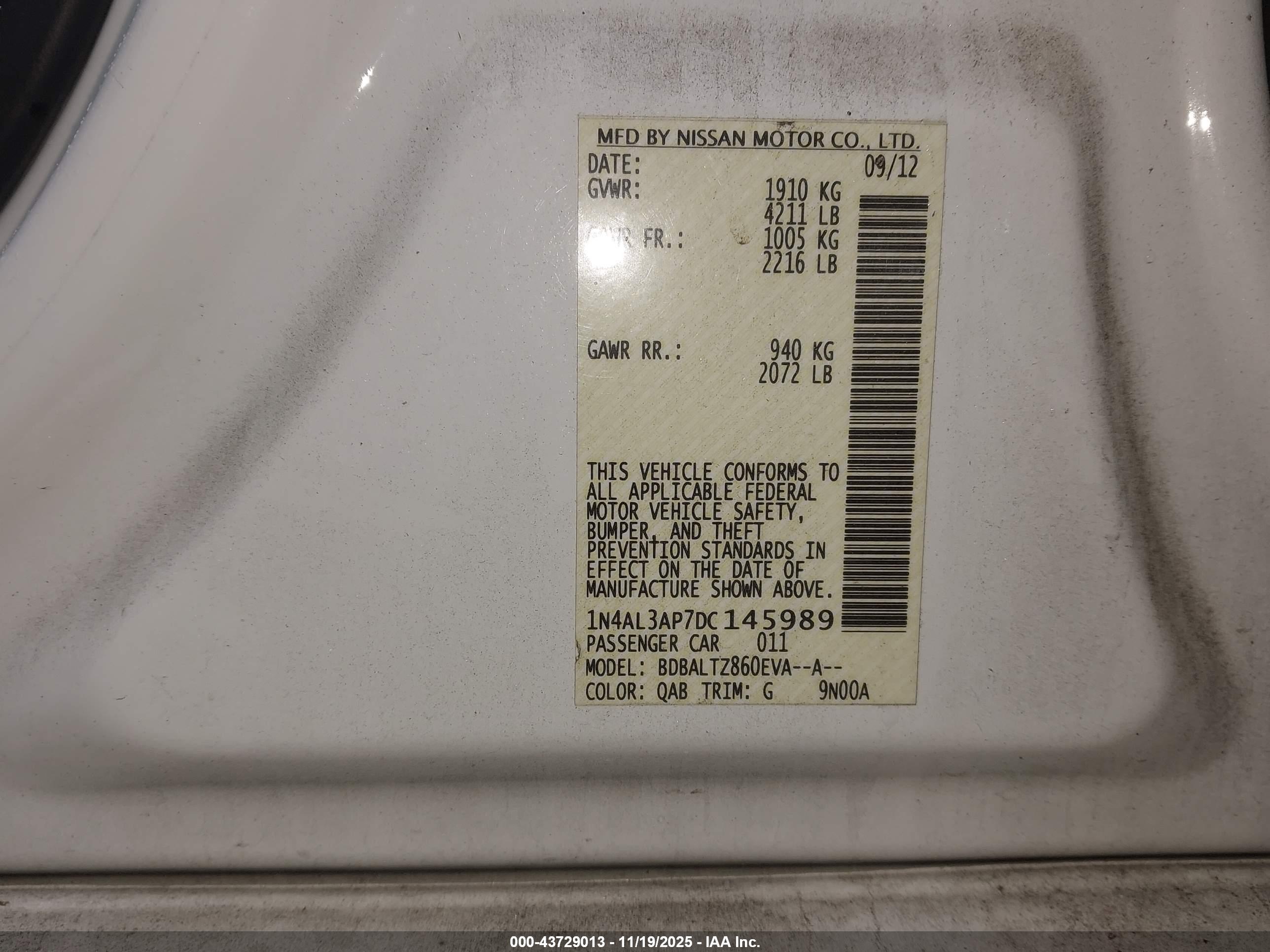 NISSAN ALTIMA image 9