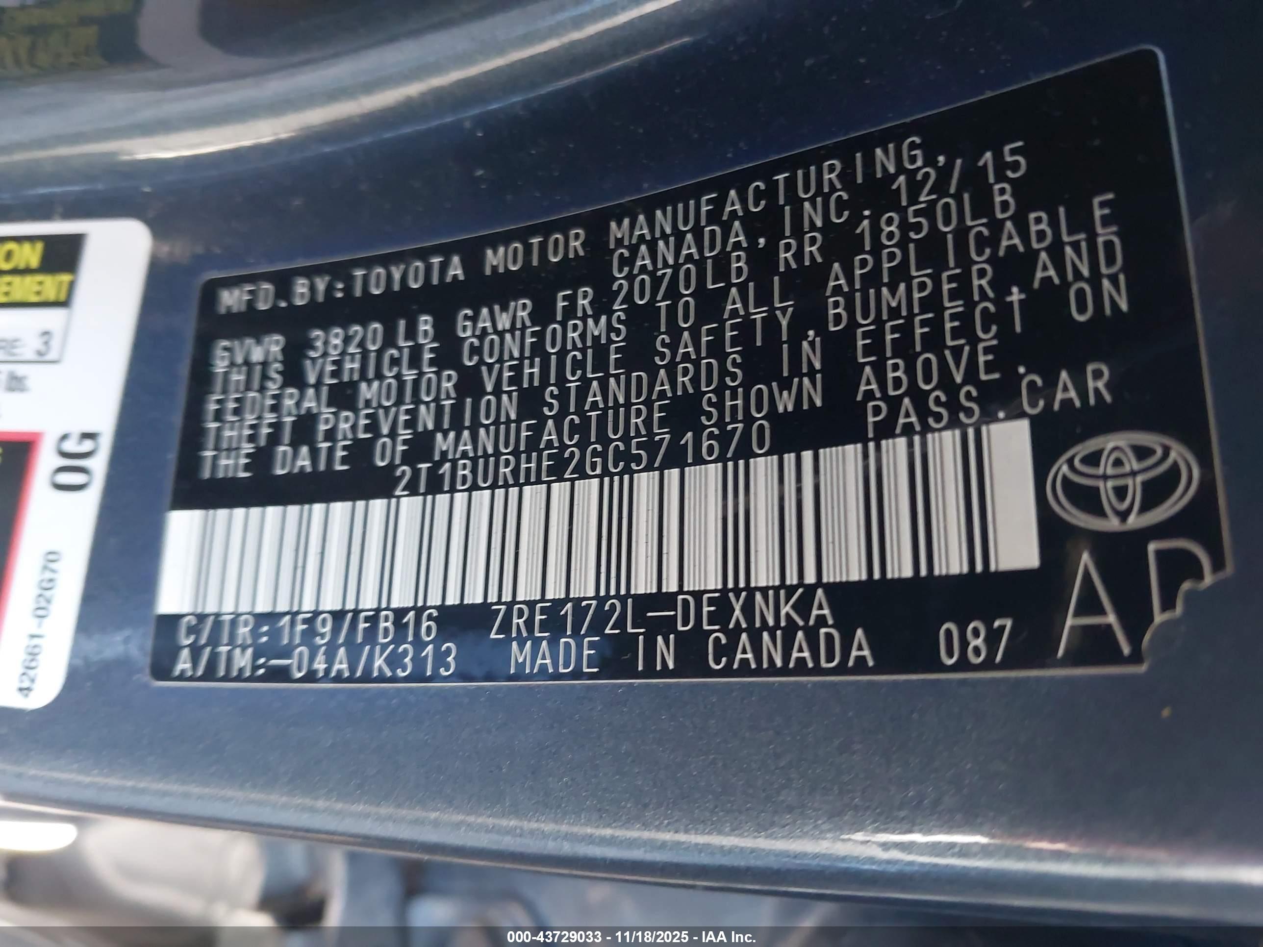 TOYOTA COROLLA image 9