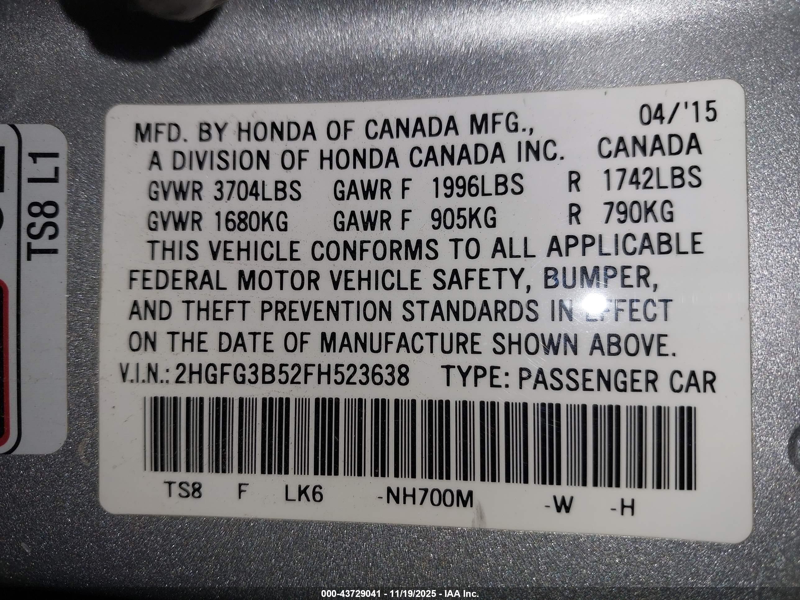 HONDA CIVIC image 9