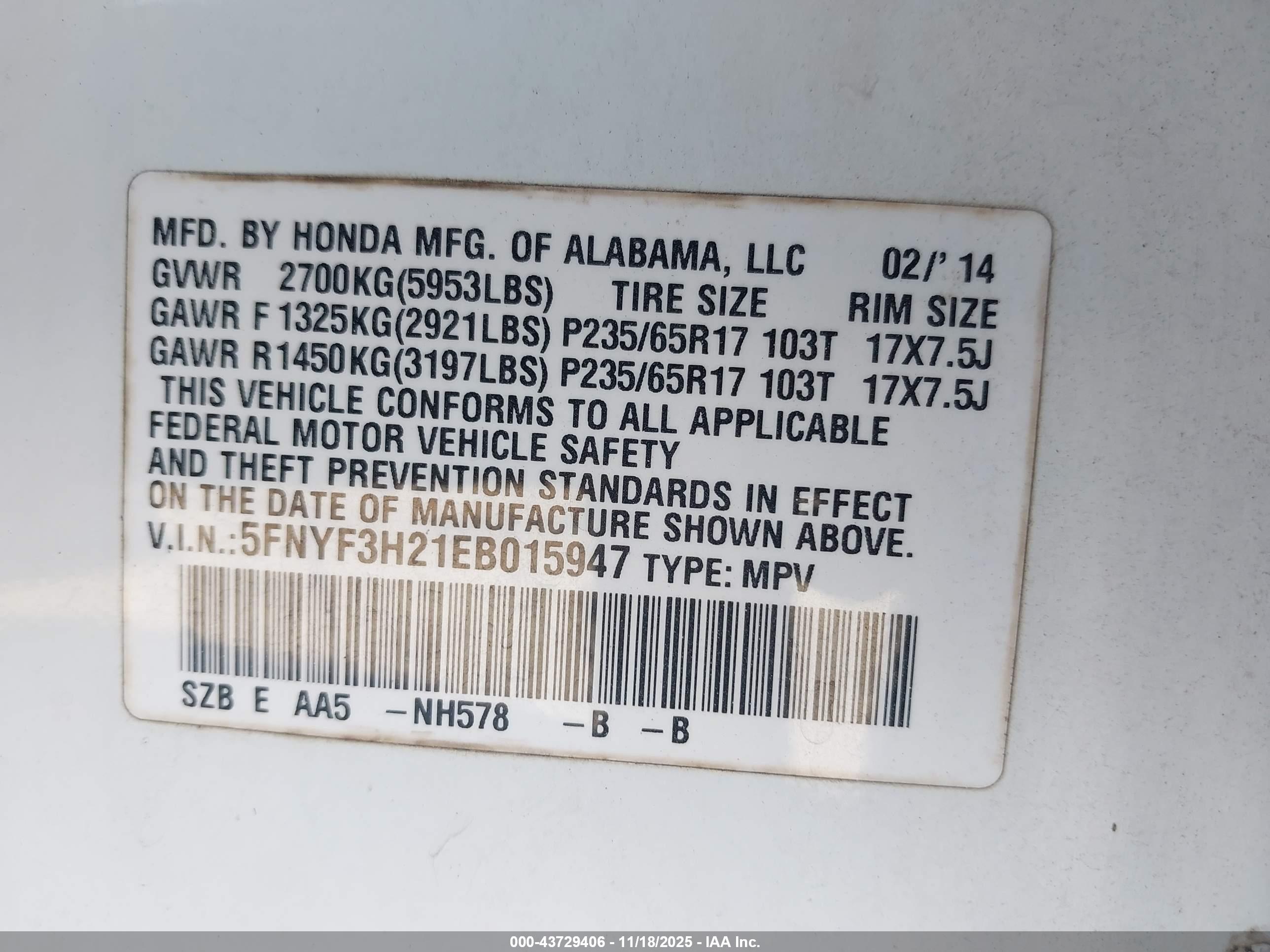 HONDA PILOT image 9