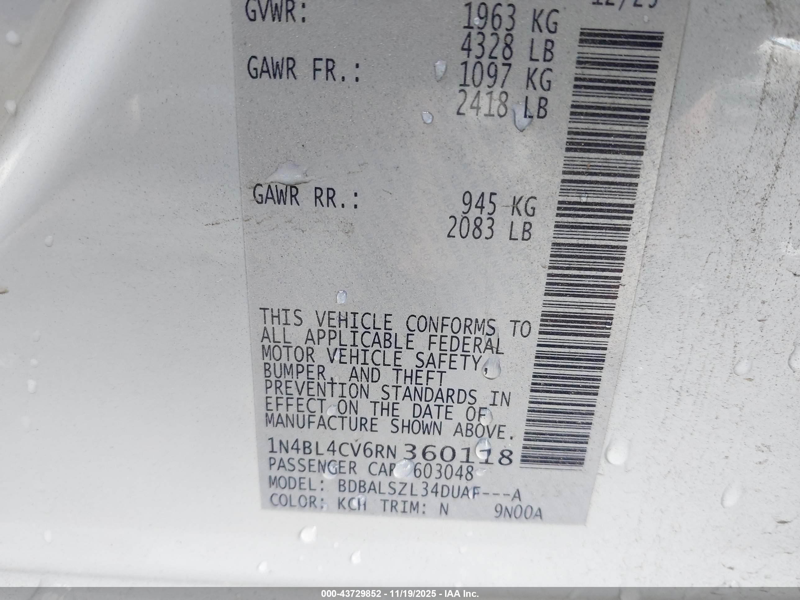 NISSAN ALTIMA image 9