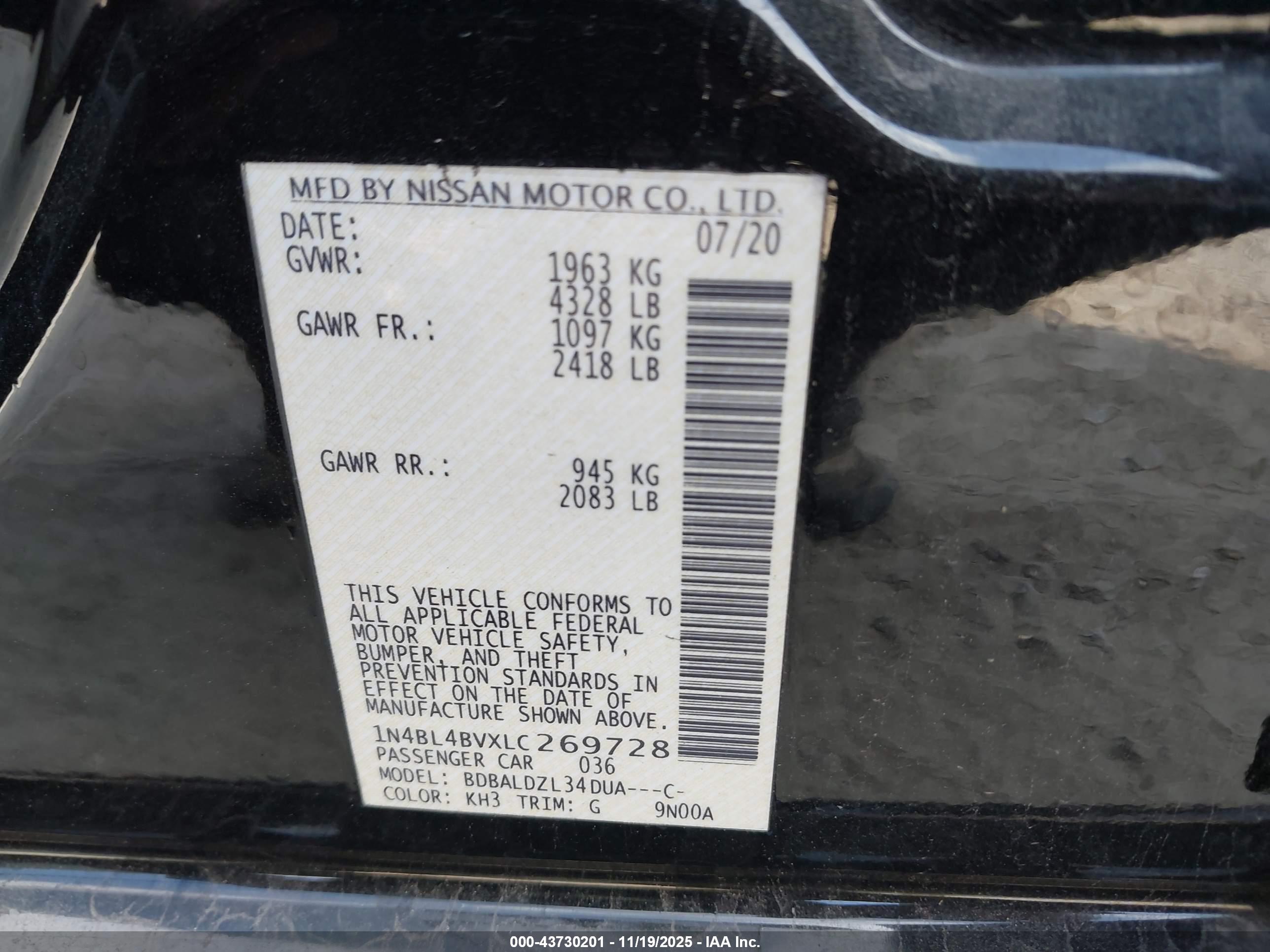 NISSAN ALTIMA image 9