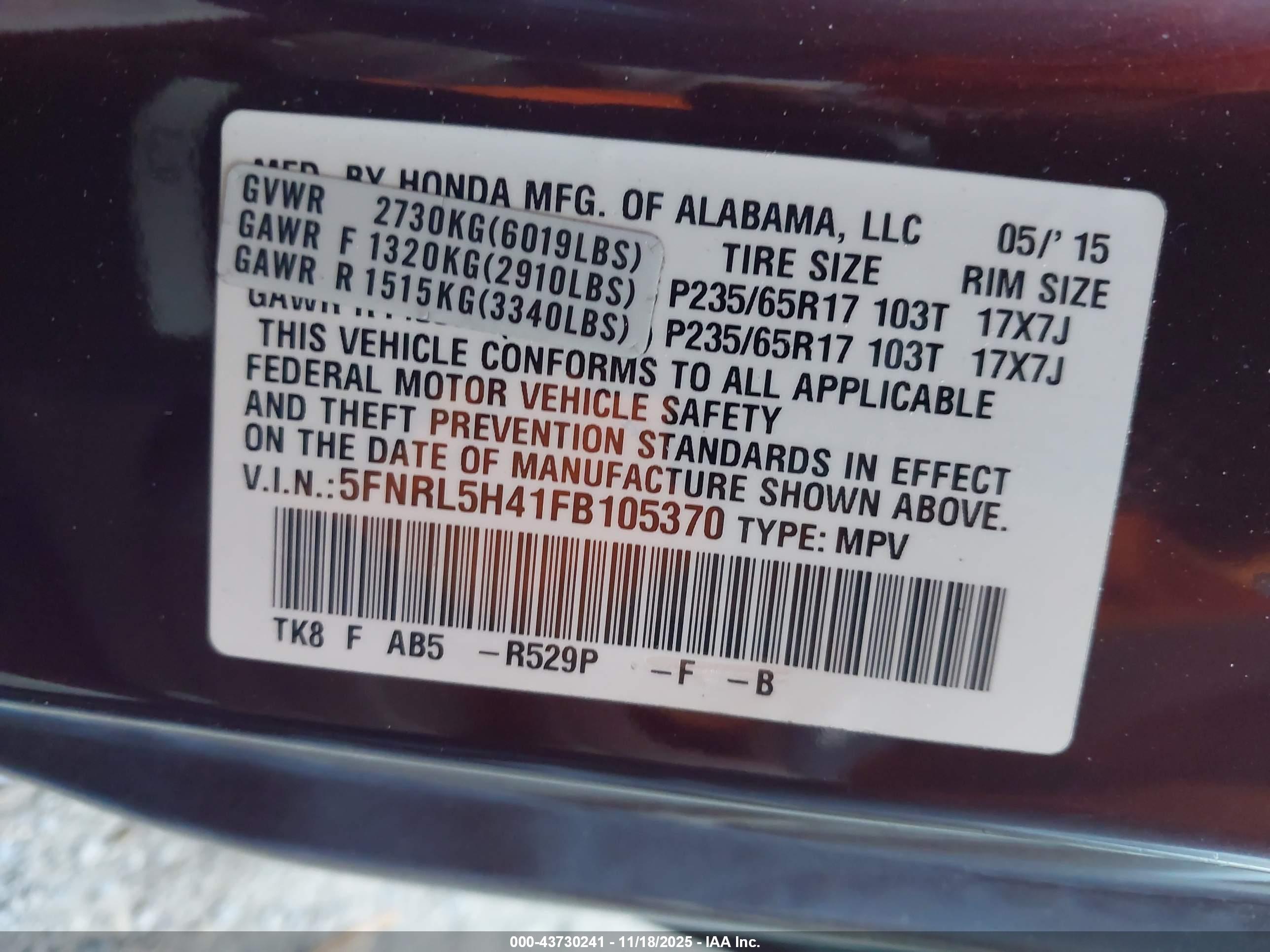 HONDA ODYSSEY image 9