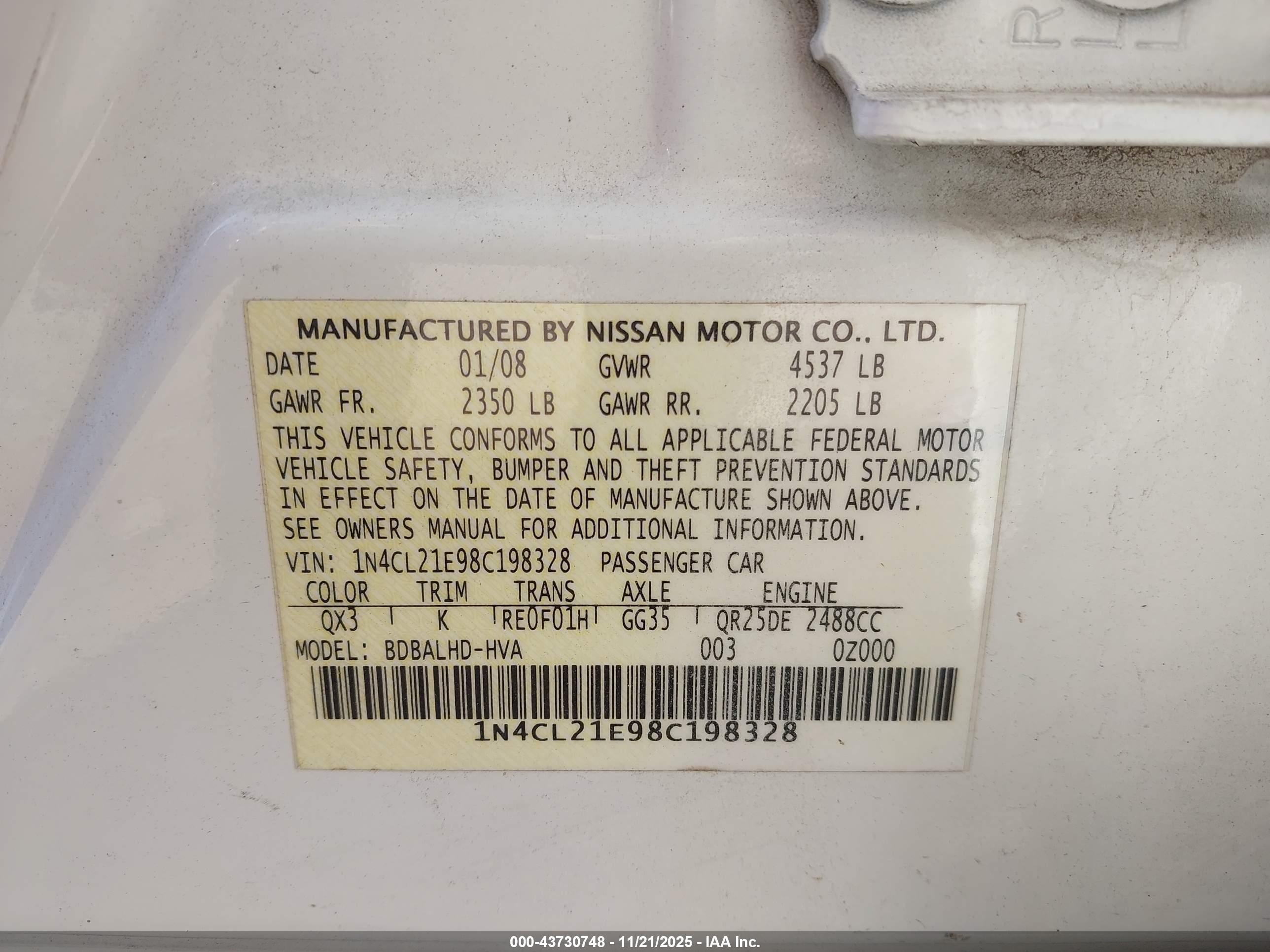 NISSAN ALTIMA image 9