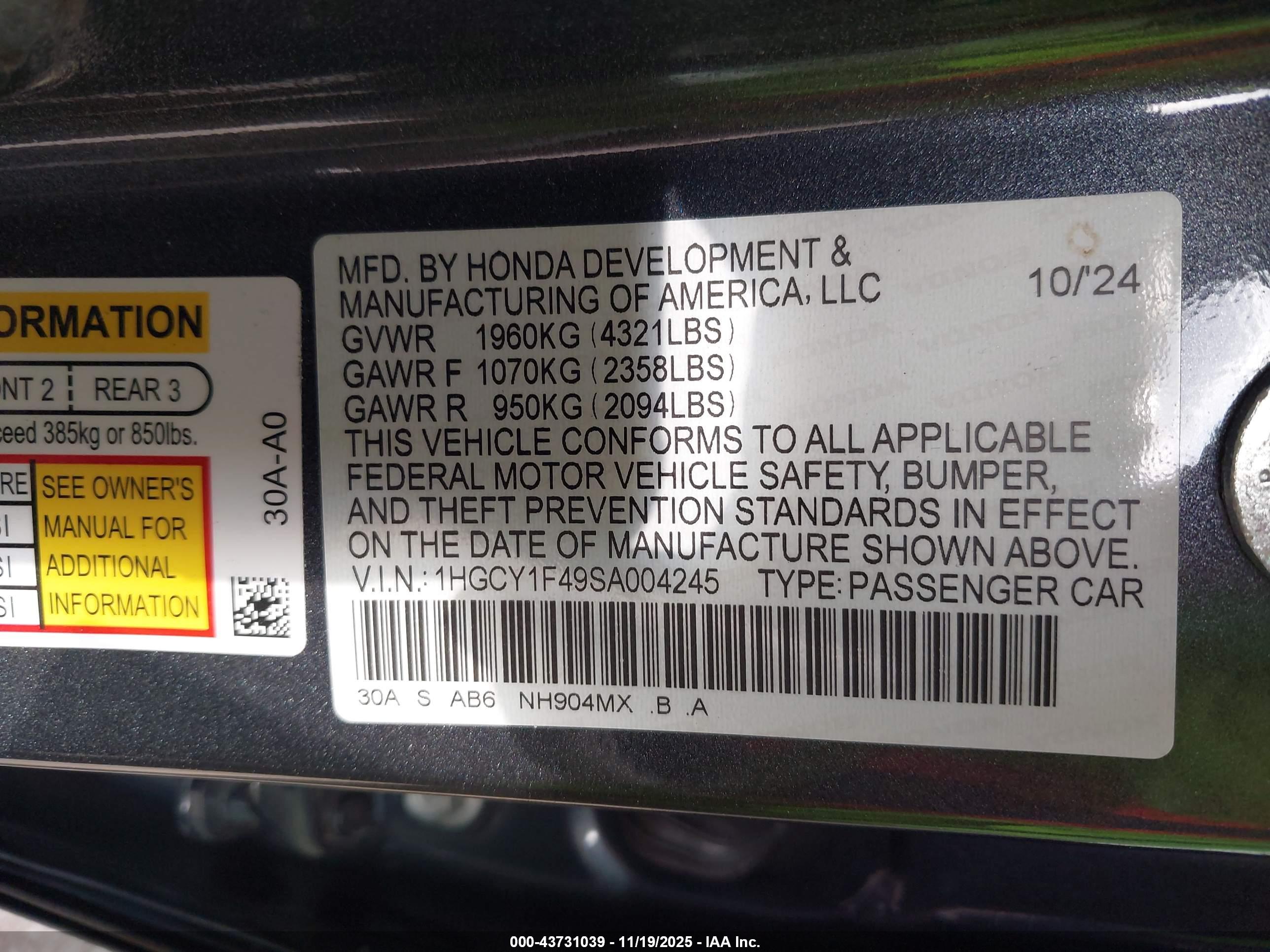 HONDA ACCORD image 9