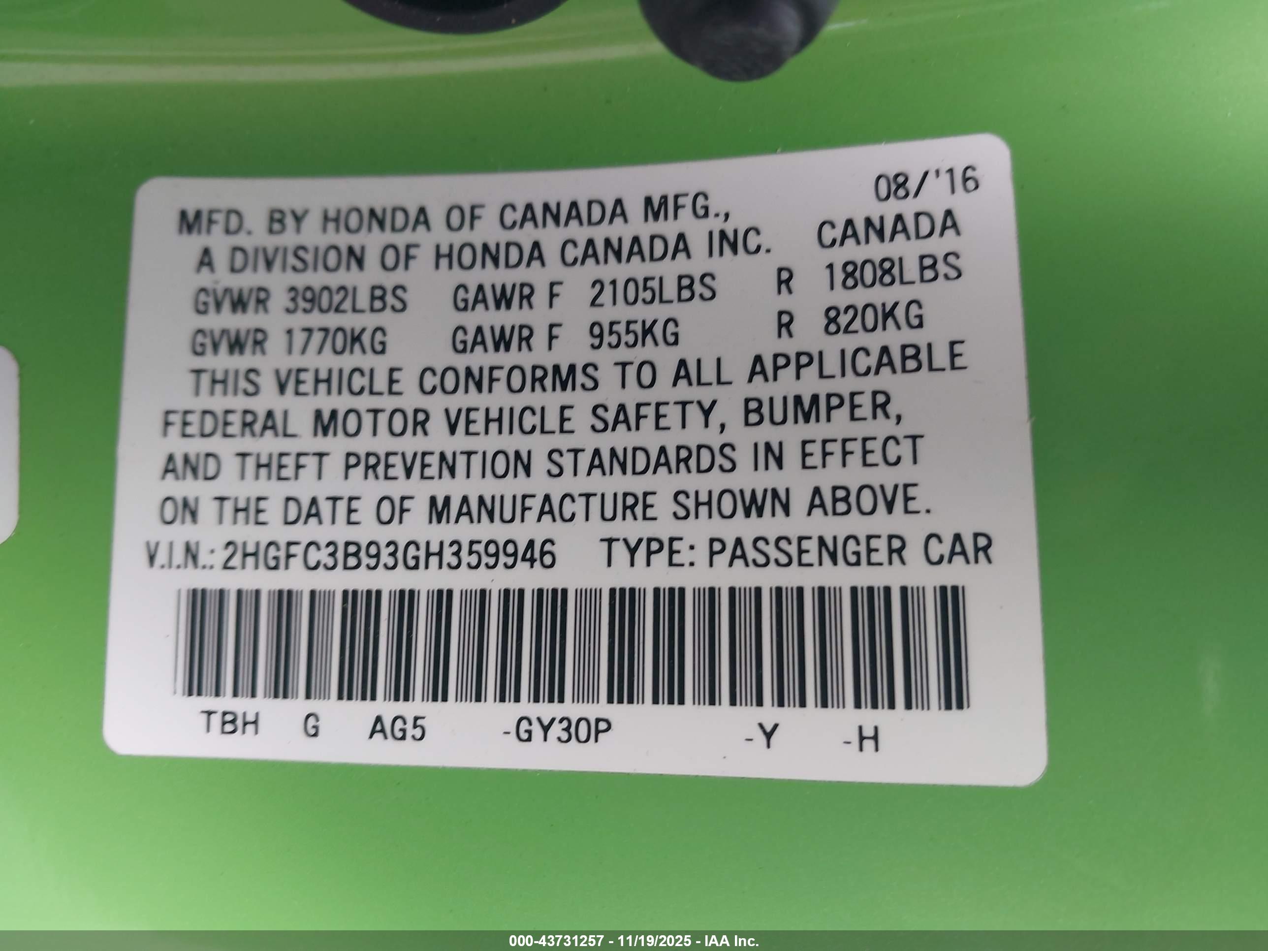 HONDA CIVIC image 9