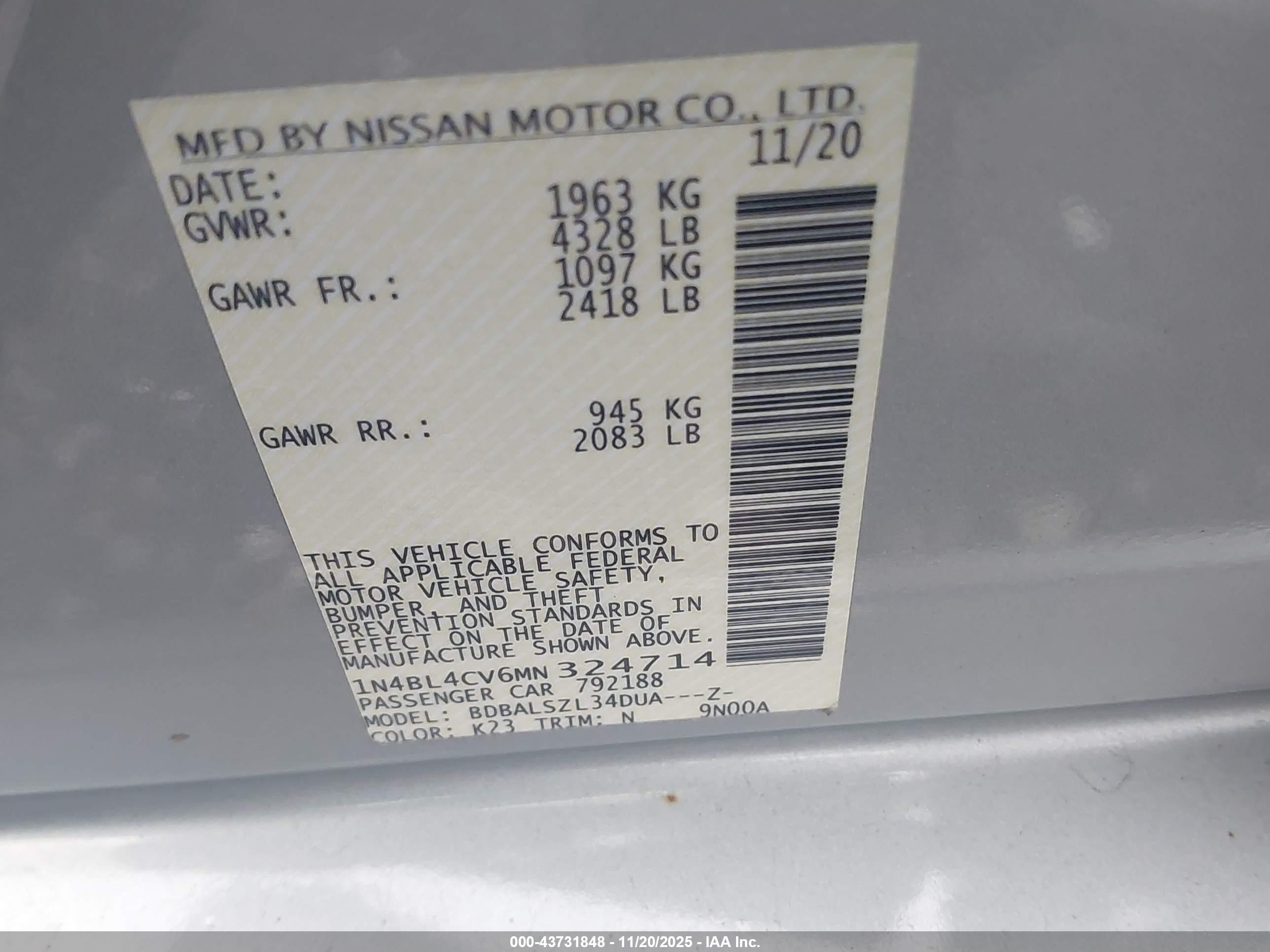 NISSAN ALTIMA image 9