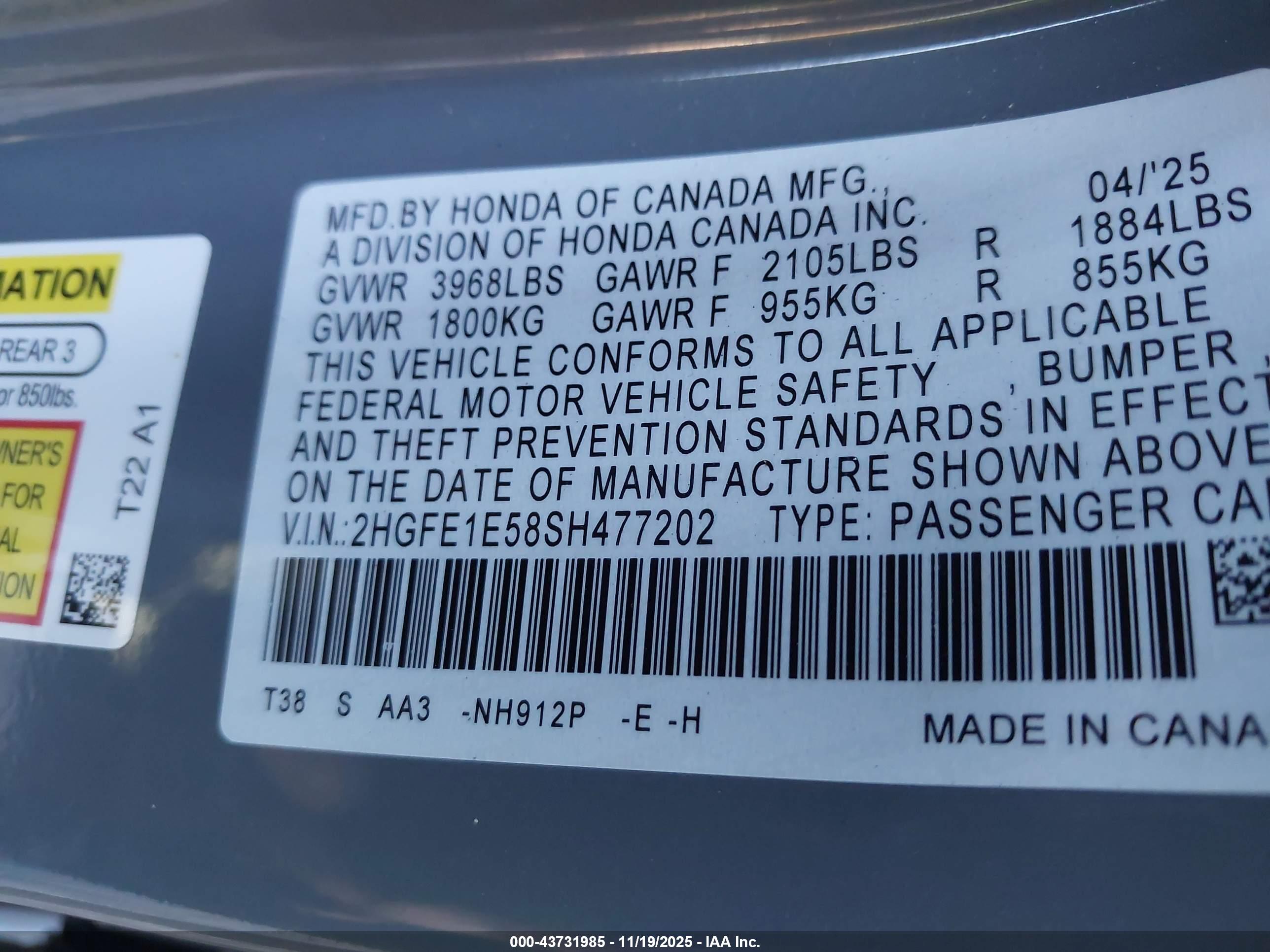 HONDA CIVIC image 9