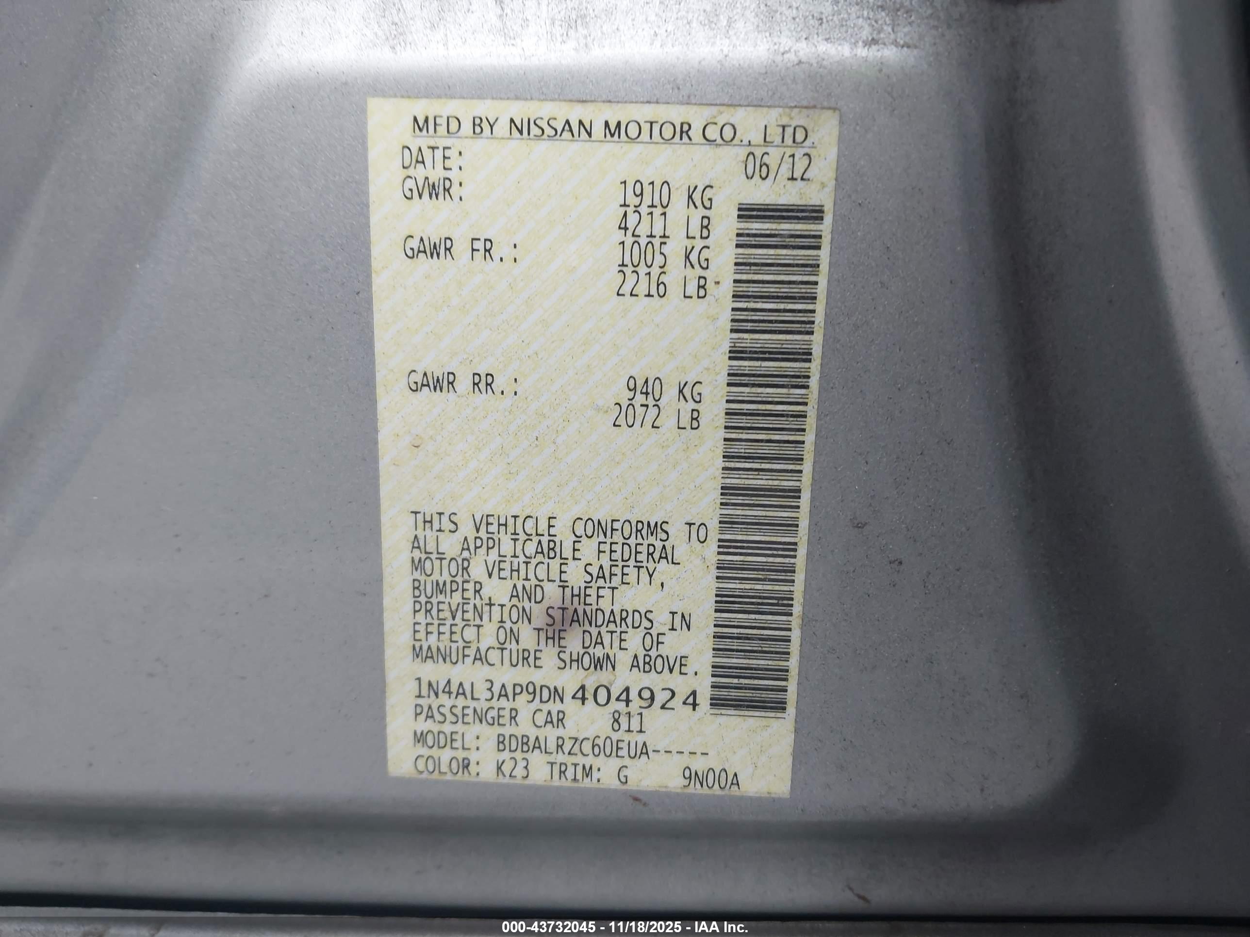NISSAN ALTIMA image 9
