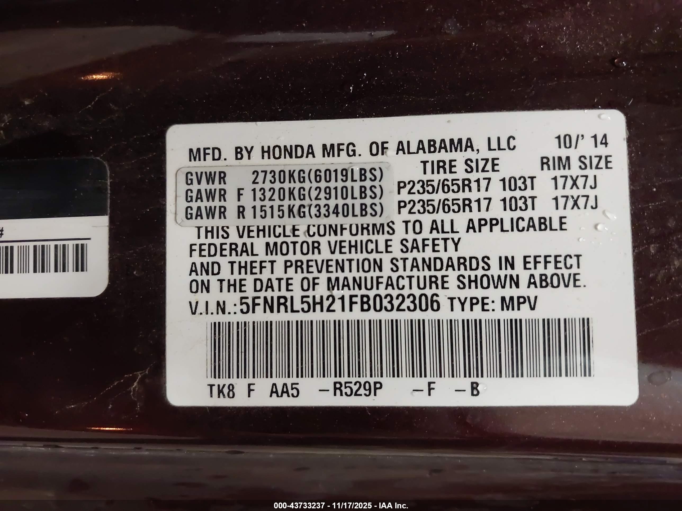HONDA ODYSSEY image 9