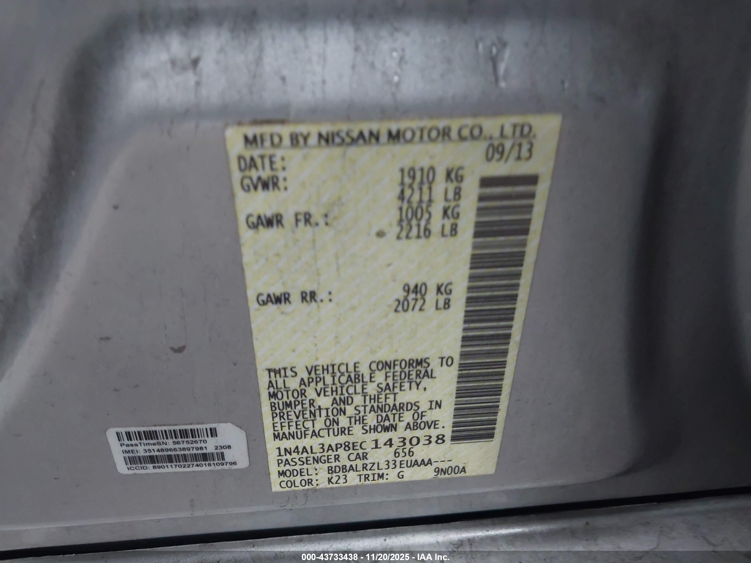 NISSAN ALTIMA image 9