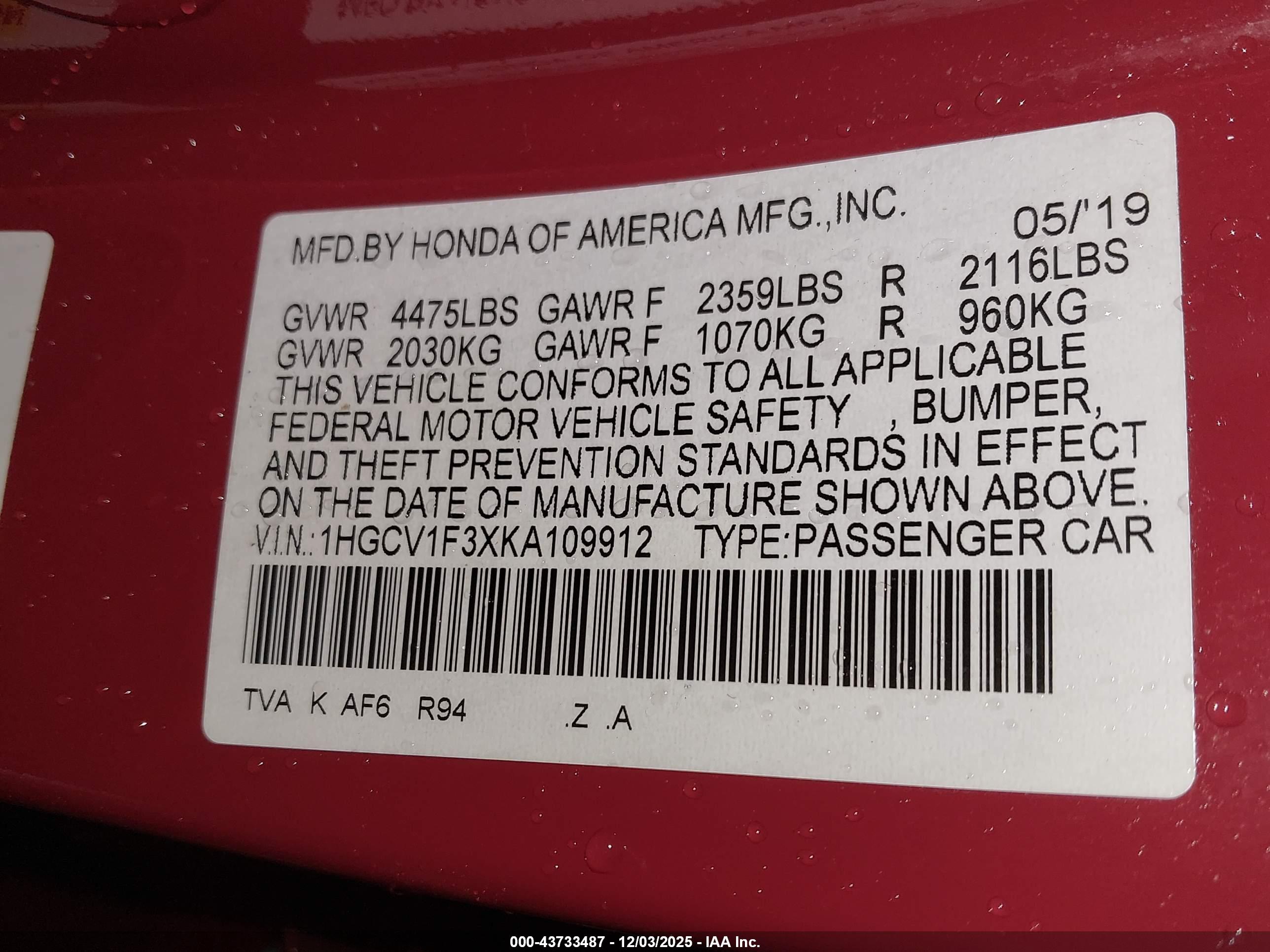 HONDA ACCORD image 9