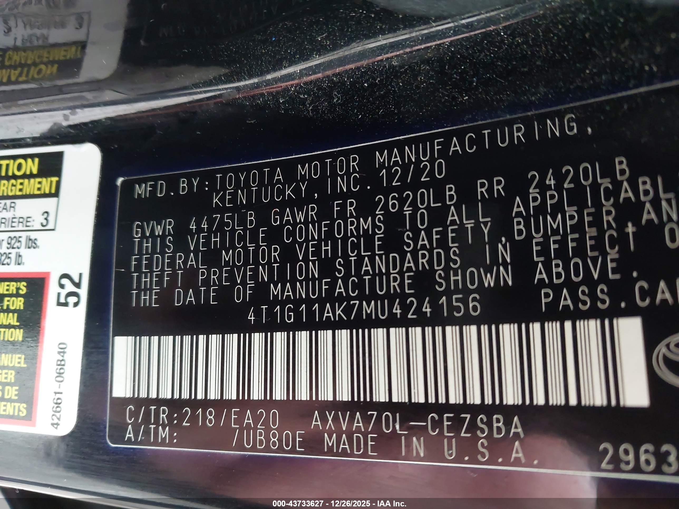 TOYOTA CAMRY image 9