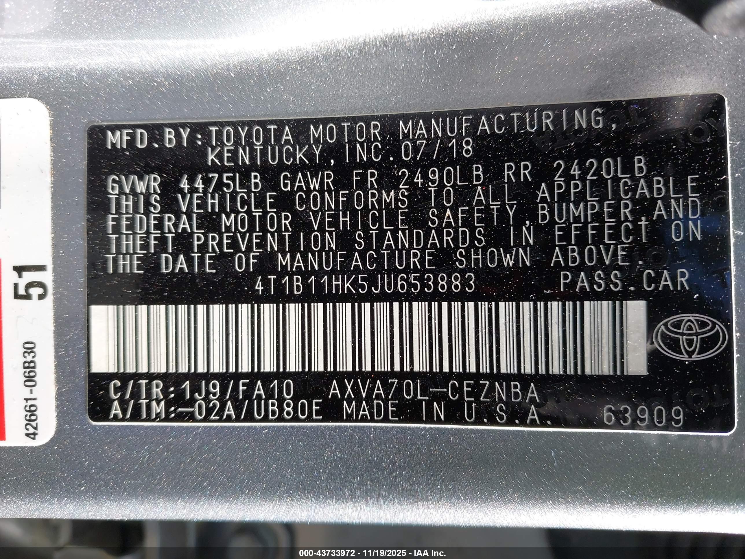 TOYOTA CAMRY image 9