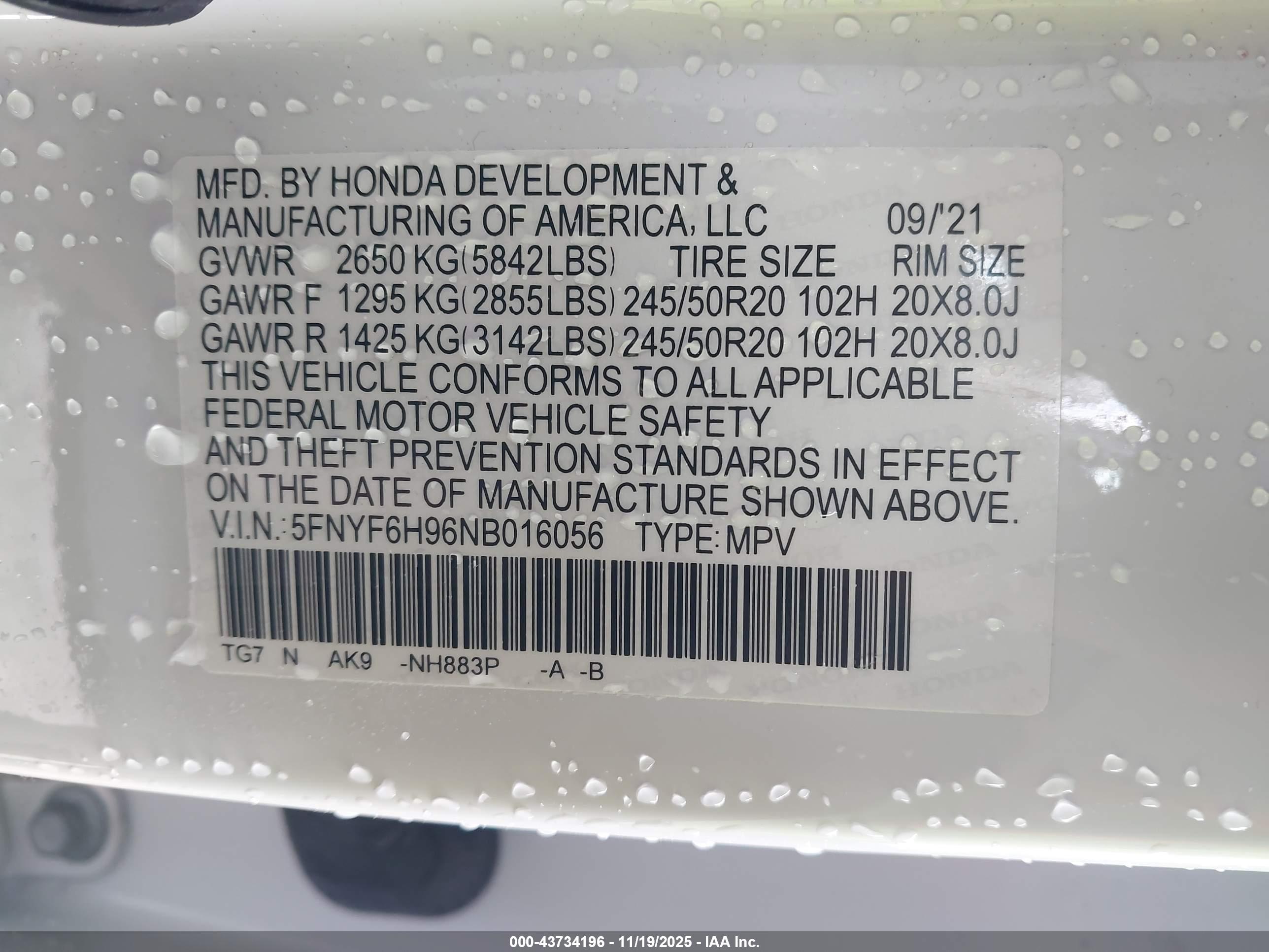 HONDA PILOT image 9