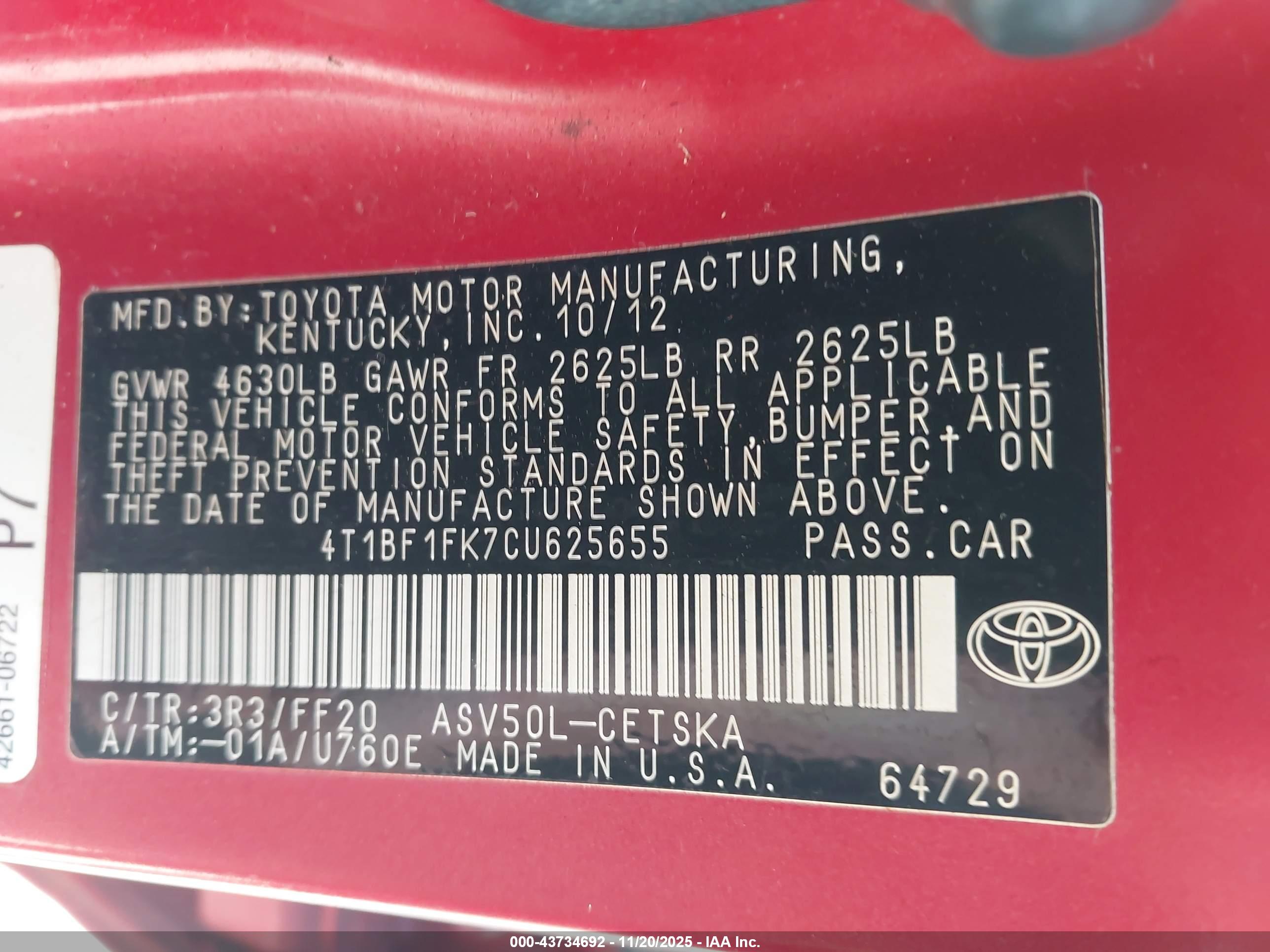 TOYOTA CAMRY image 9