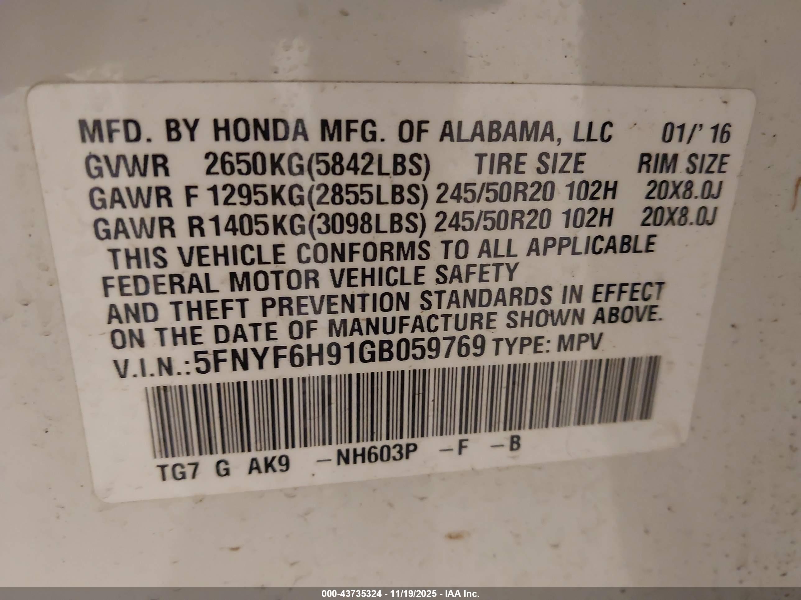 HONDA PILOT image 9
